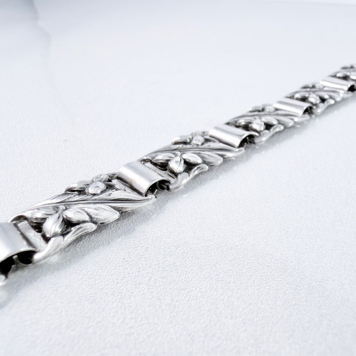 G Dahlgren, Sweden 1953. Vintage Solid Silver Organic Panel Bracelet.