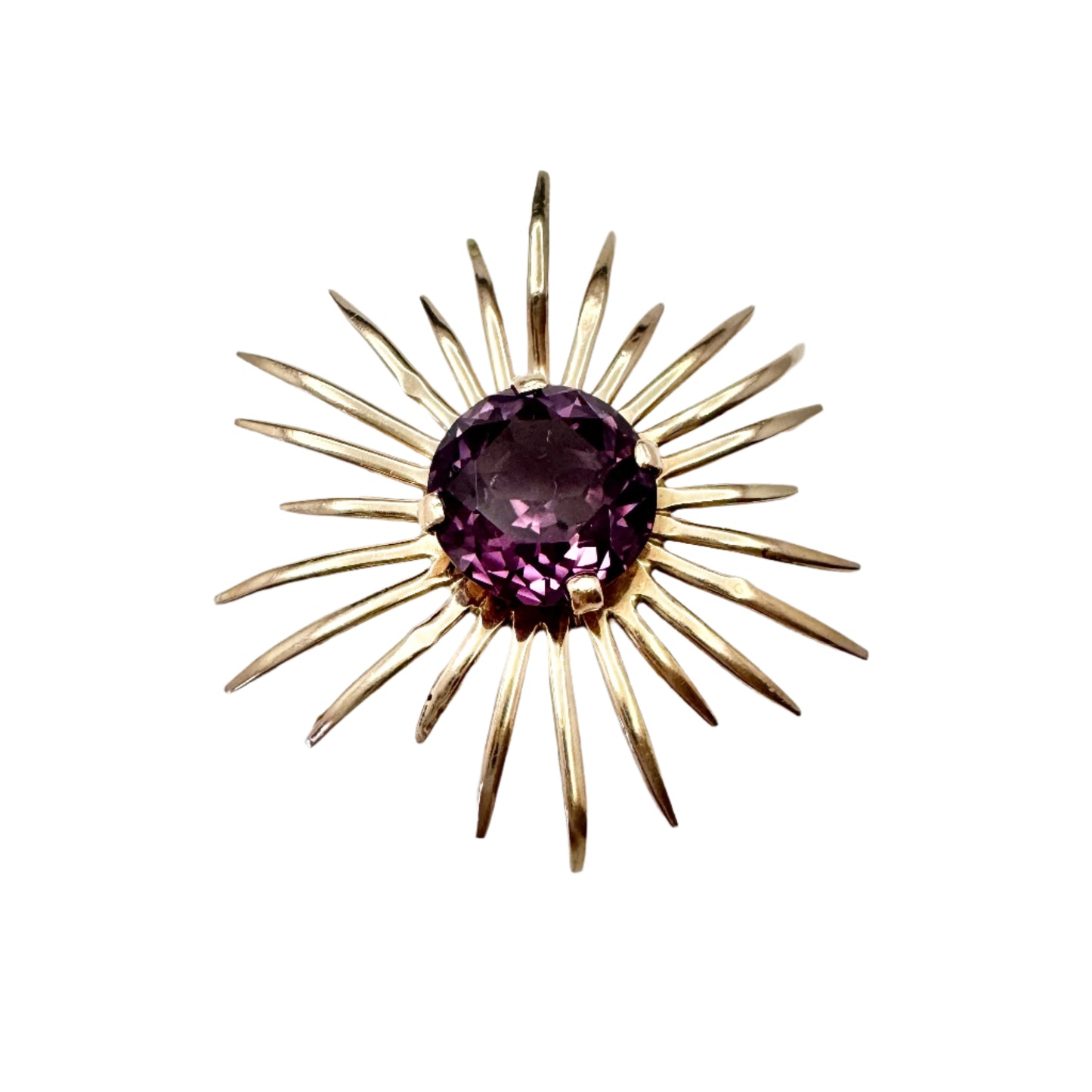 Egypt. Vintage 14k Gold Synthetic Alexandrite Sapphire Pendant.