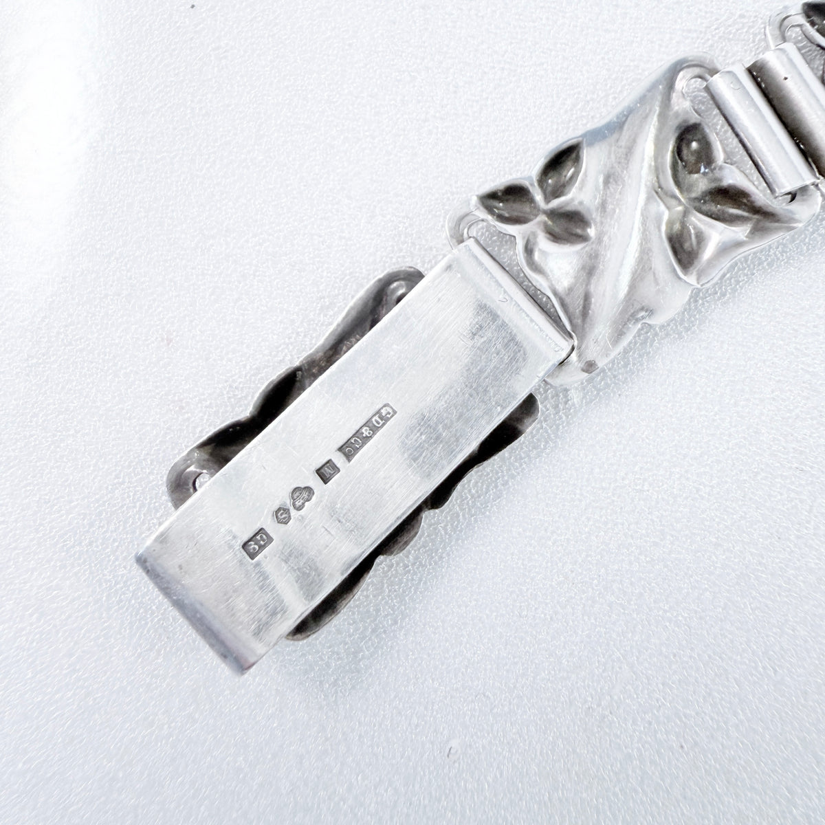 G Dahlgren, Sweden 1953. Vintage Solid Silver Organic Panel Bracelet.