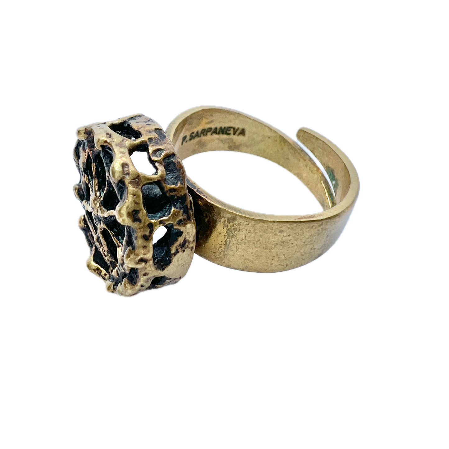 Pentti Sarpaneva, Finland 1970s. Vintage Bronze Ring. Adjustable Size.
