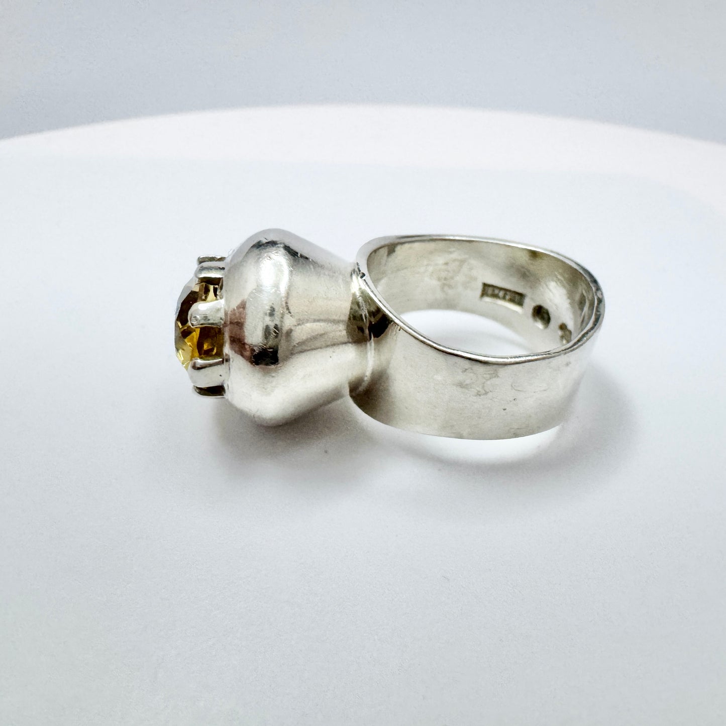 Gunnar P Tägt, Sweden 1962. Vintage Sterling Silver Citrine Ring.