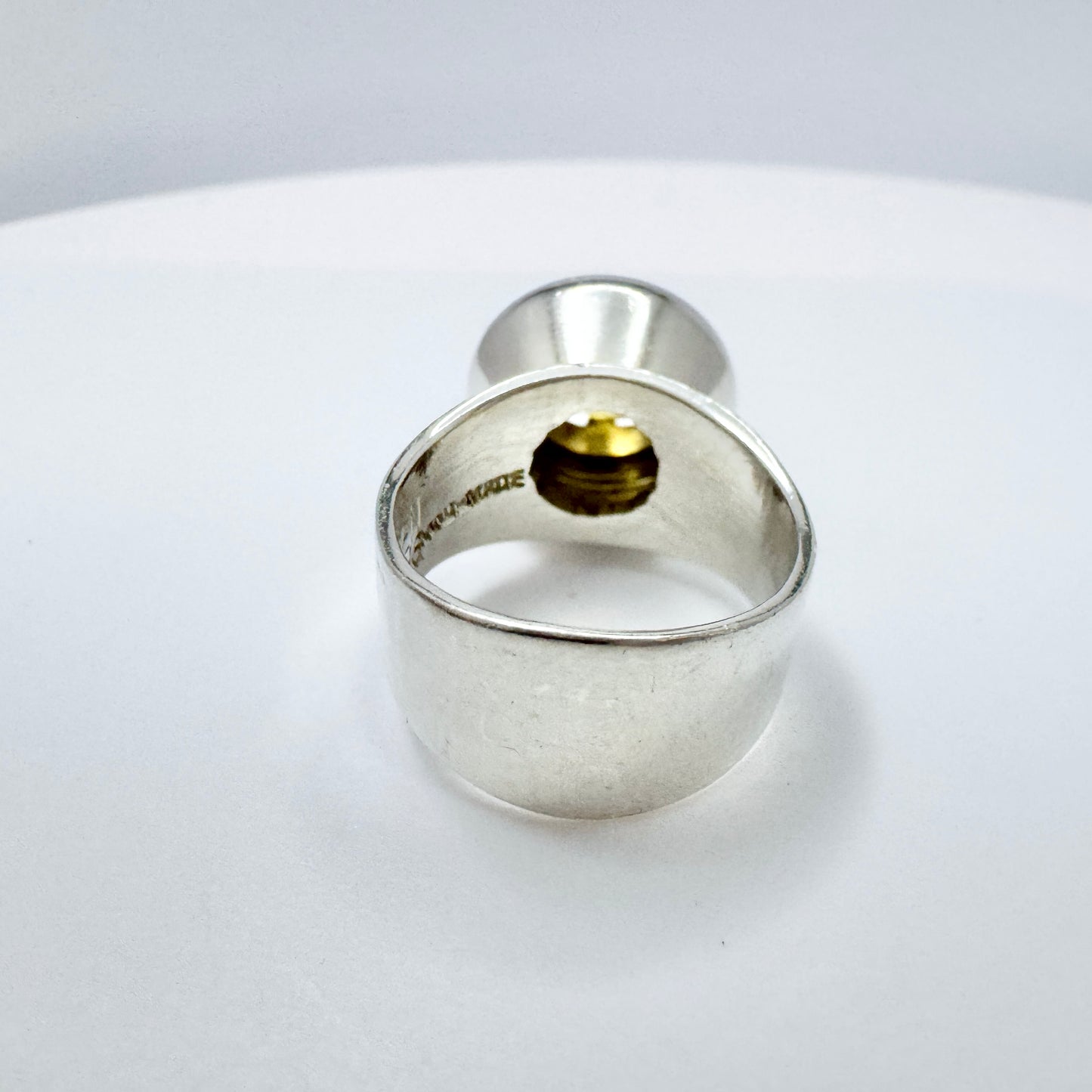 Gunnar P Tägt, Sweden 1962. Vintage Sterling Silver Citrine Ring.