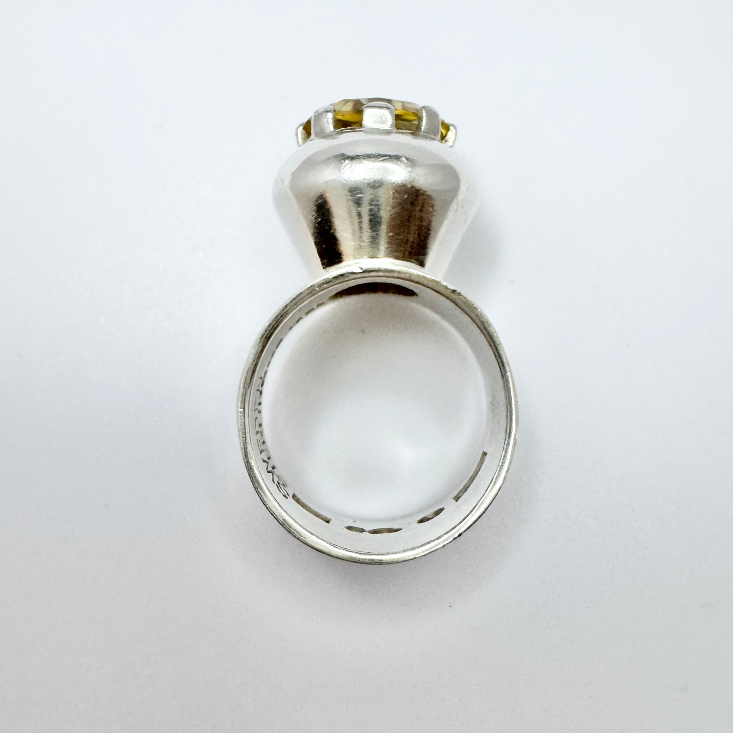 Gunnar P Tägt, Sweden 1962. Vintage Sterling Silver Citrine Ring.