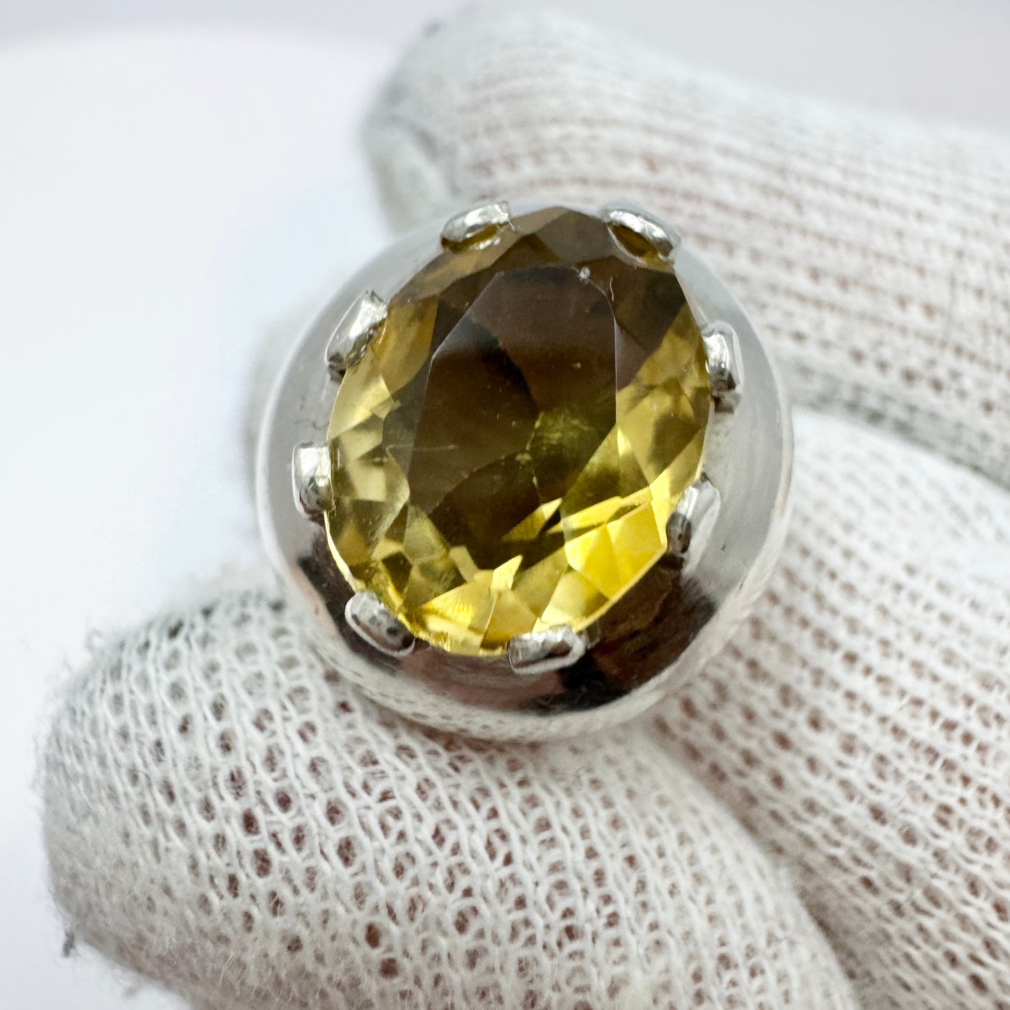 Gunnar P Tägt, Sweden 1962. Vintage Sterling Silver Citrine Ring.