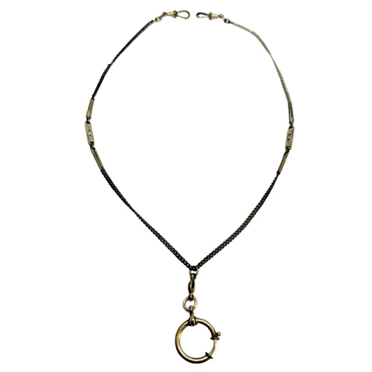 Friedrich Speidel, Germany. Antique early 1900s. Gilt Metal Doublé Watch Chain in Necklace Length.