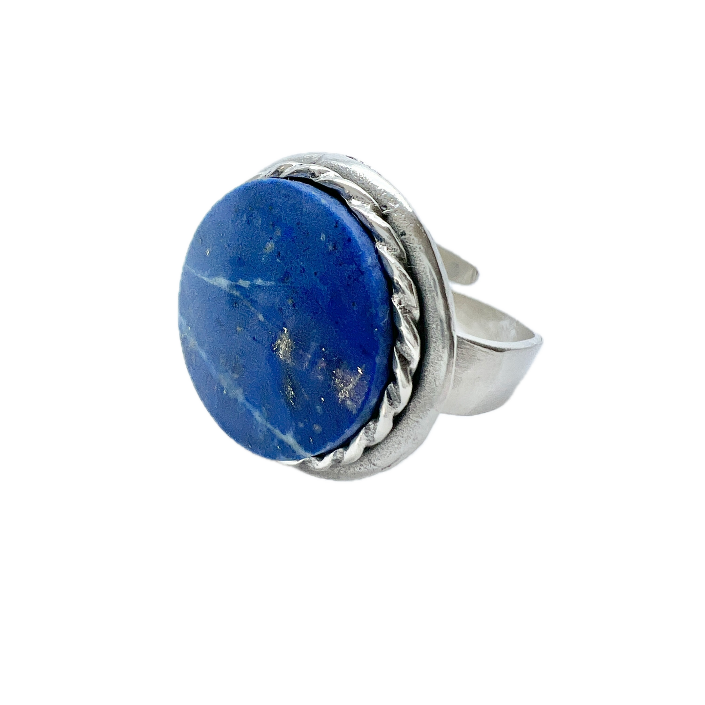 Polar Koru, Finland 1974. Vintage Sterling Silver Lapis Lazuli Ring. Adjustable Size.