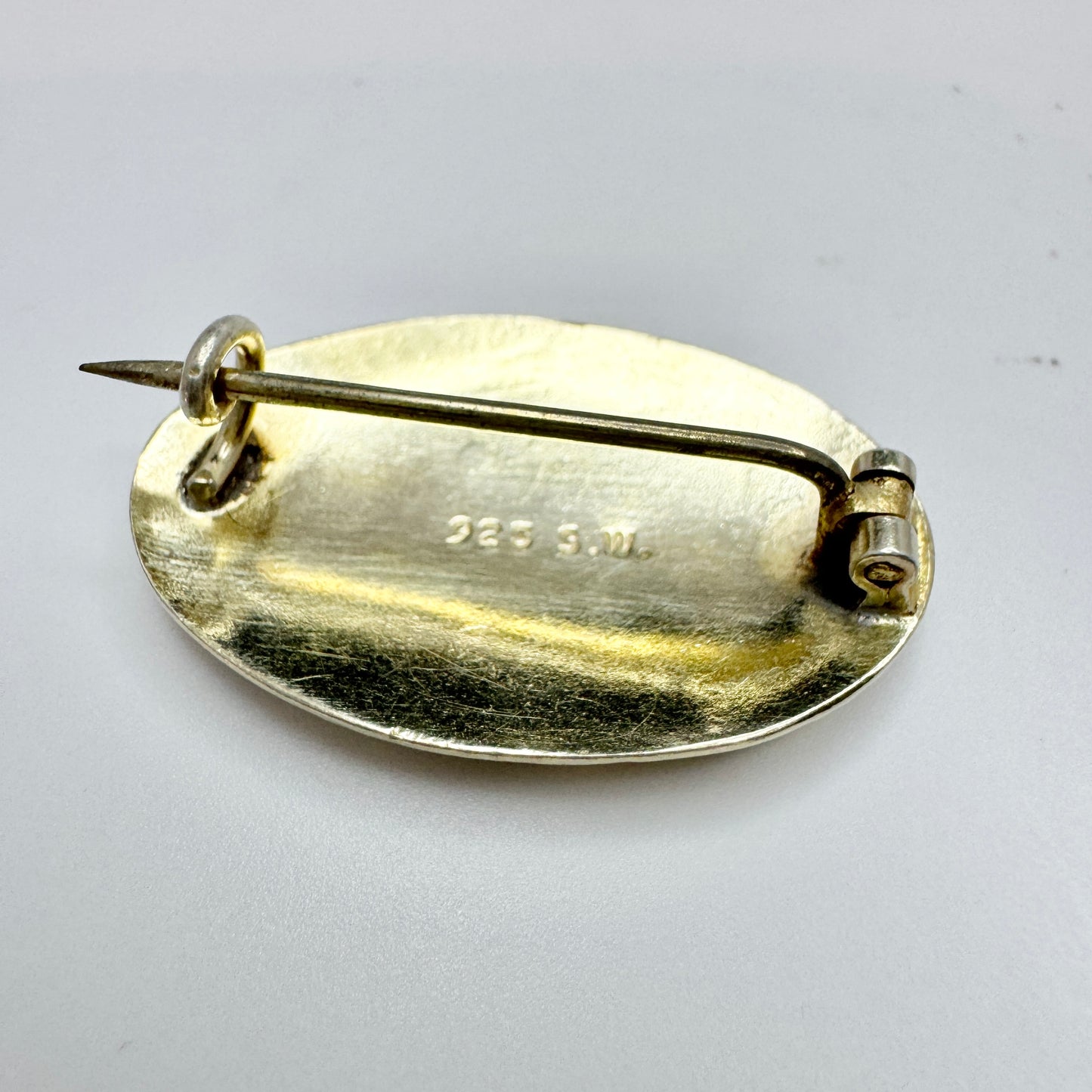 Norway ca 1950s, Vintage Sterling Silver Enamel Brooch.