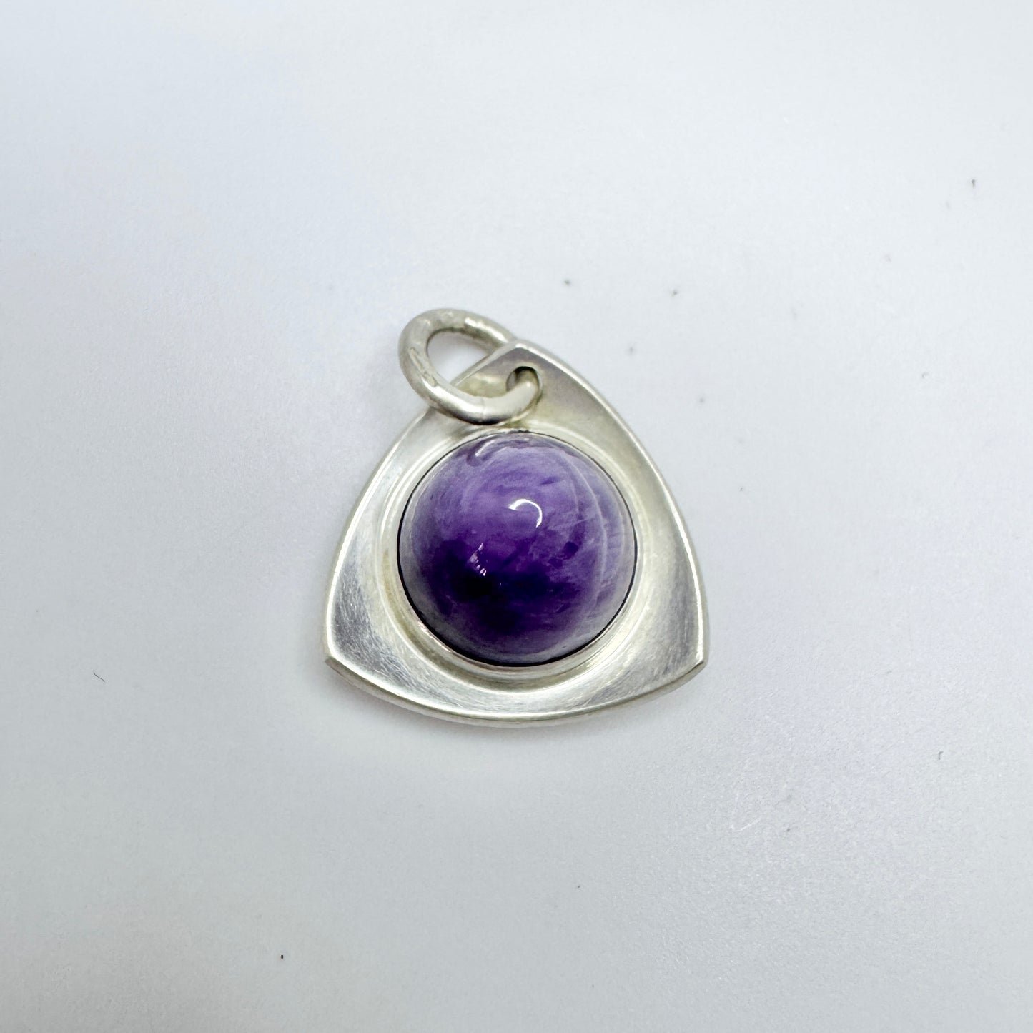 Elis Kauppi, Kupittaan Kulta Finland 1960s. Vintage Solid Silver Amethyst Pendant.