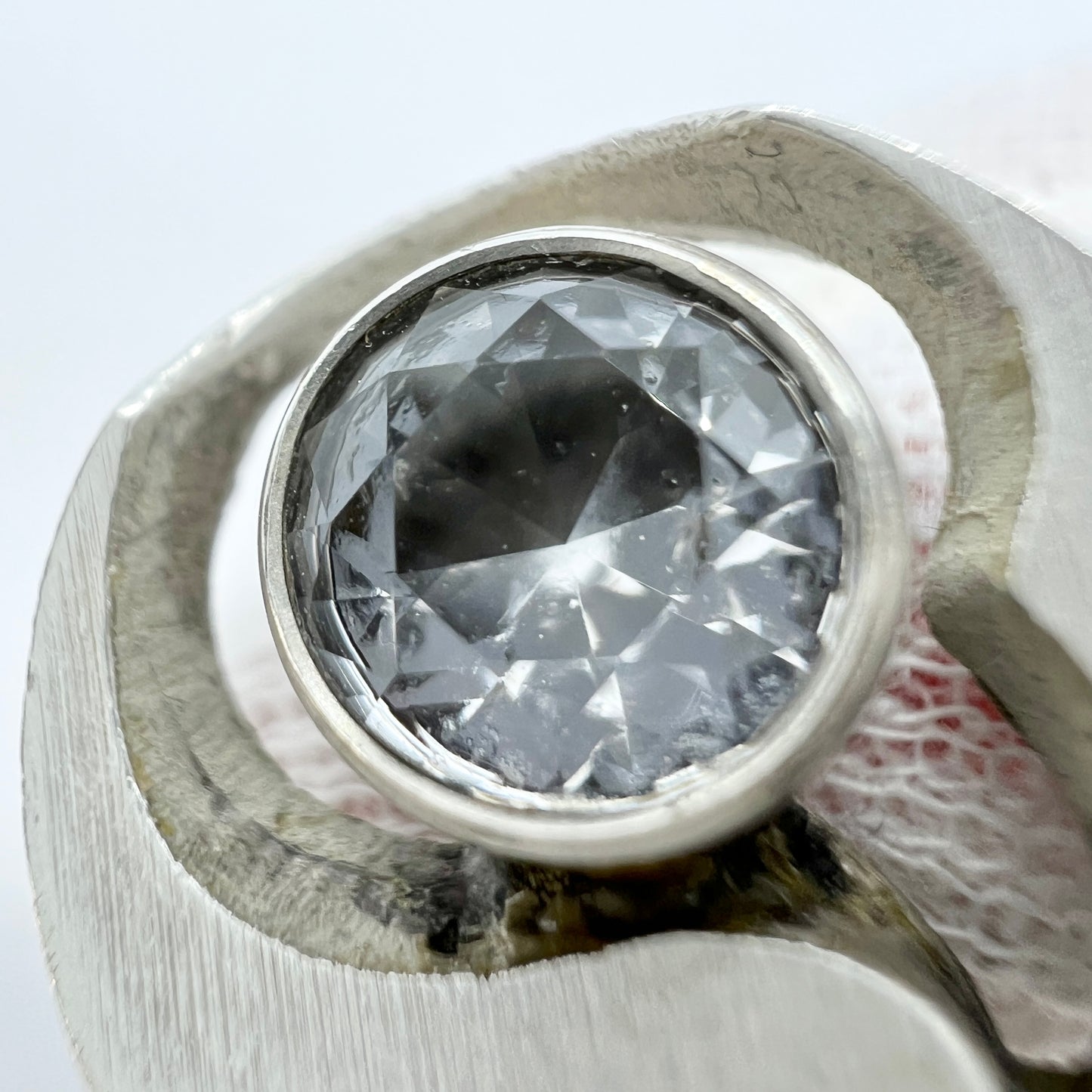 Karl Laine for Sten & Laine, Finland 1977. Vintage Sterling Silver Rock Crystal Ring.
