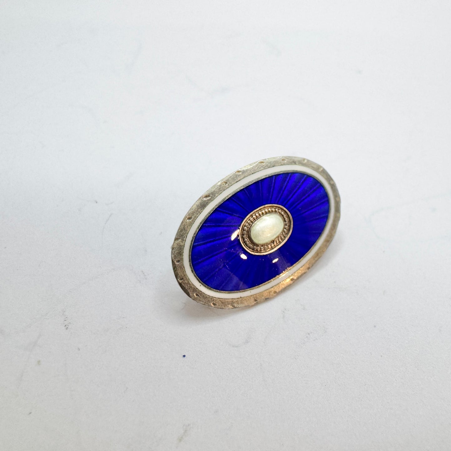 Clement Berg, Norway ca 1930s. Small Sterling Silver Enamel Brooch.
