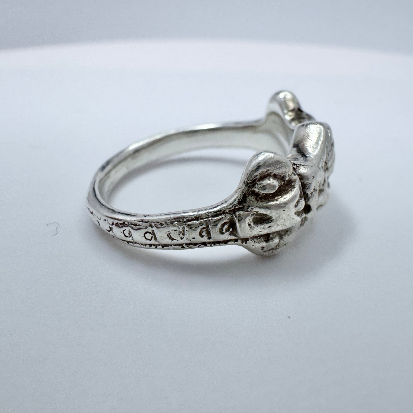 Bengt Hallberg, Sweden. Vintage Sterling Silver Viking Copy Wedding Ring.