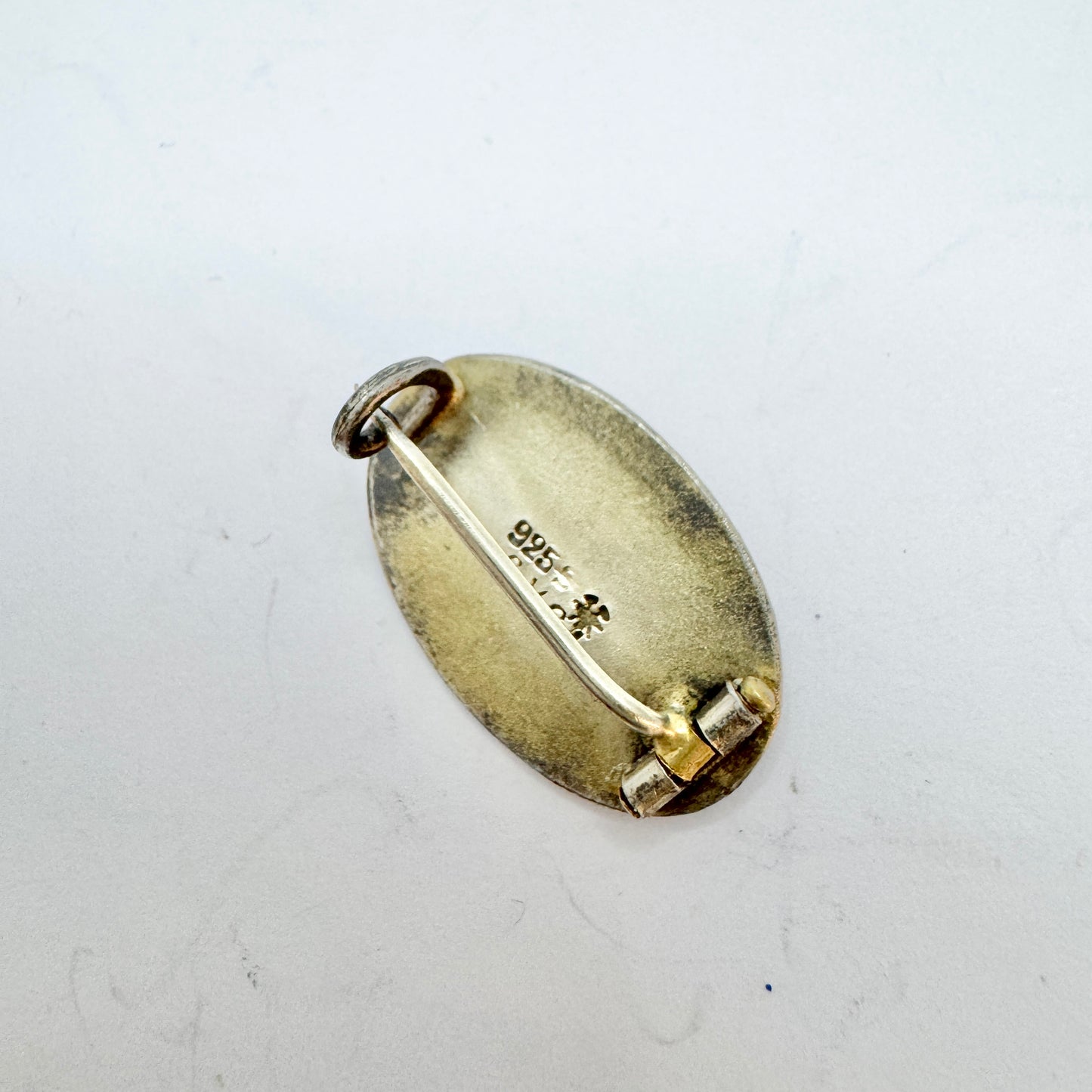 Clement Berg, Norway ca 1930s. Small Sterling Silver Enamel Brooch.