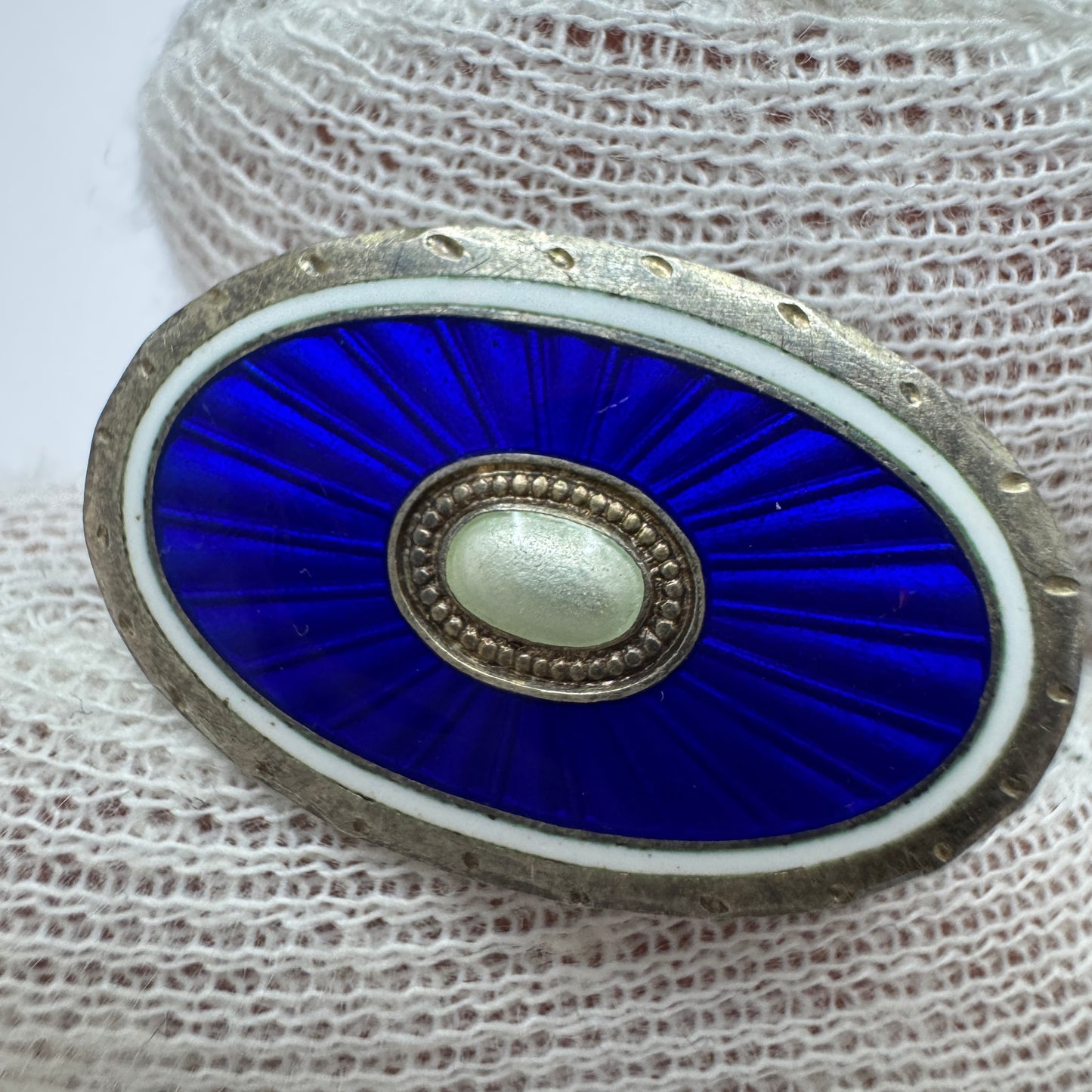 Clement Berg, Norway ca 1930s. Small Sterling Silver Enamel Brooch.