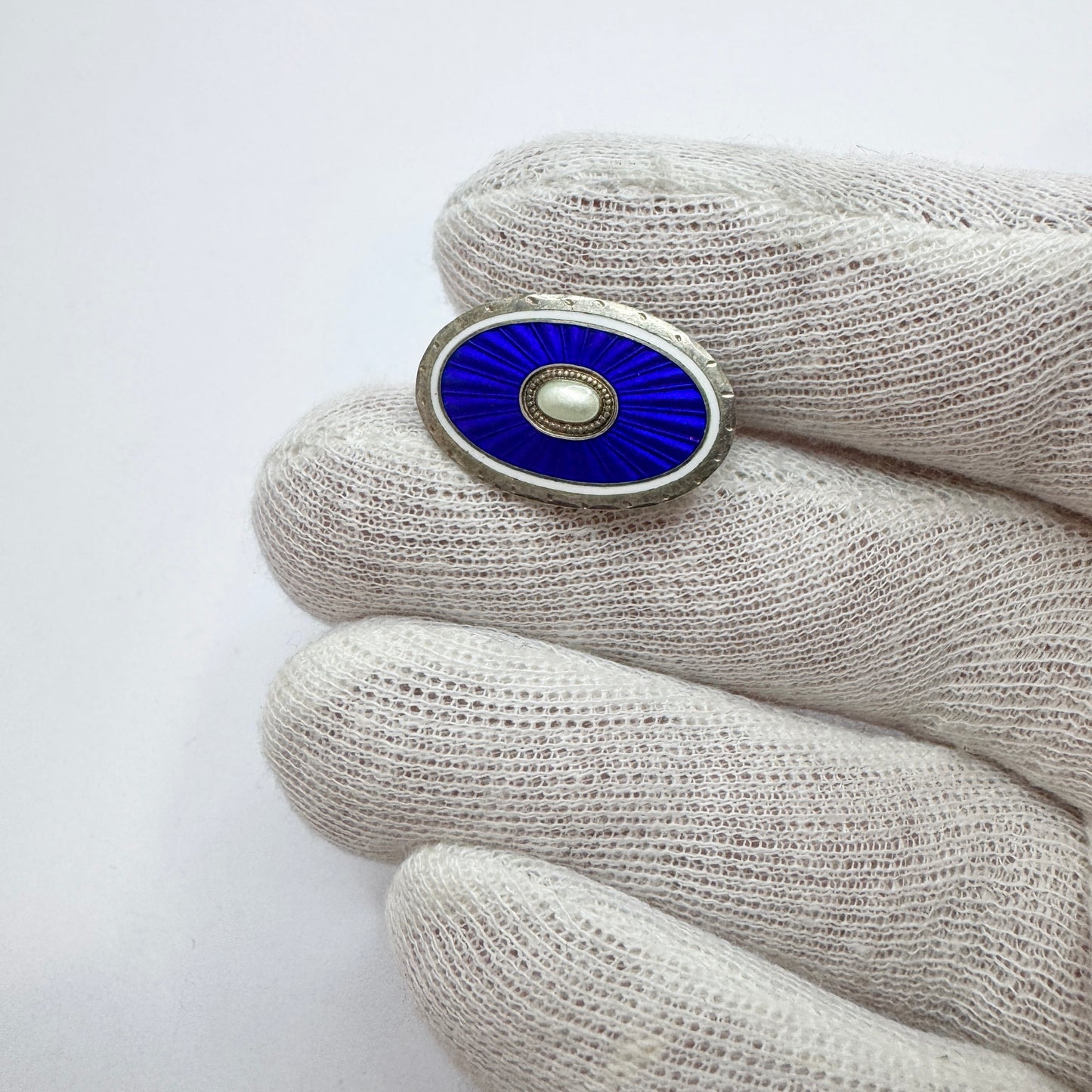 Clement Berg, Norway ca 1930s. Small Sterling Silver Enamel Brooch.