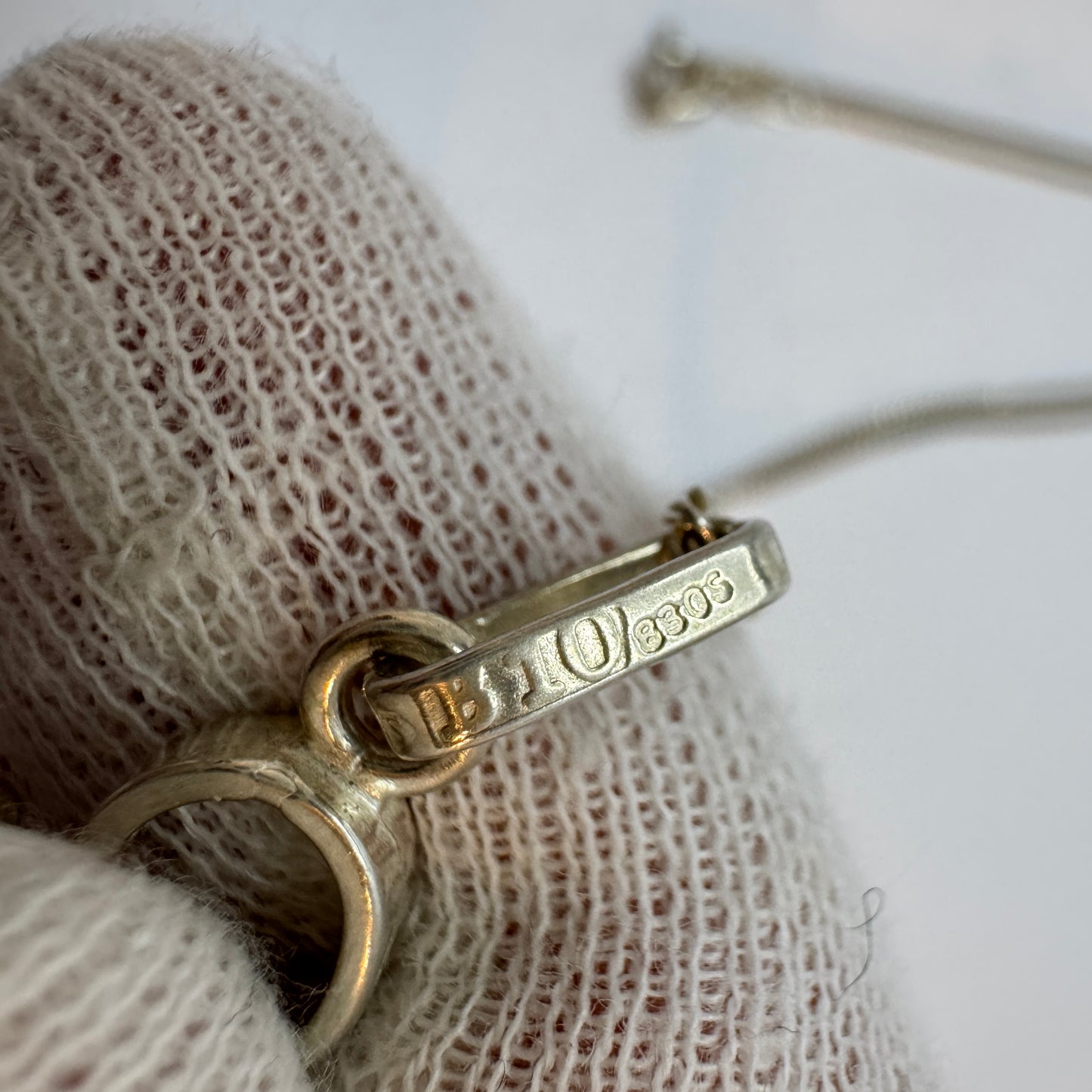 Victor Janson, Sweden 1976. Vintage Solid Silver Bergslagen-stone Pendant Necklace.