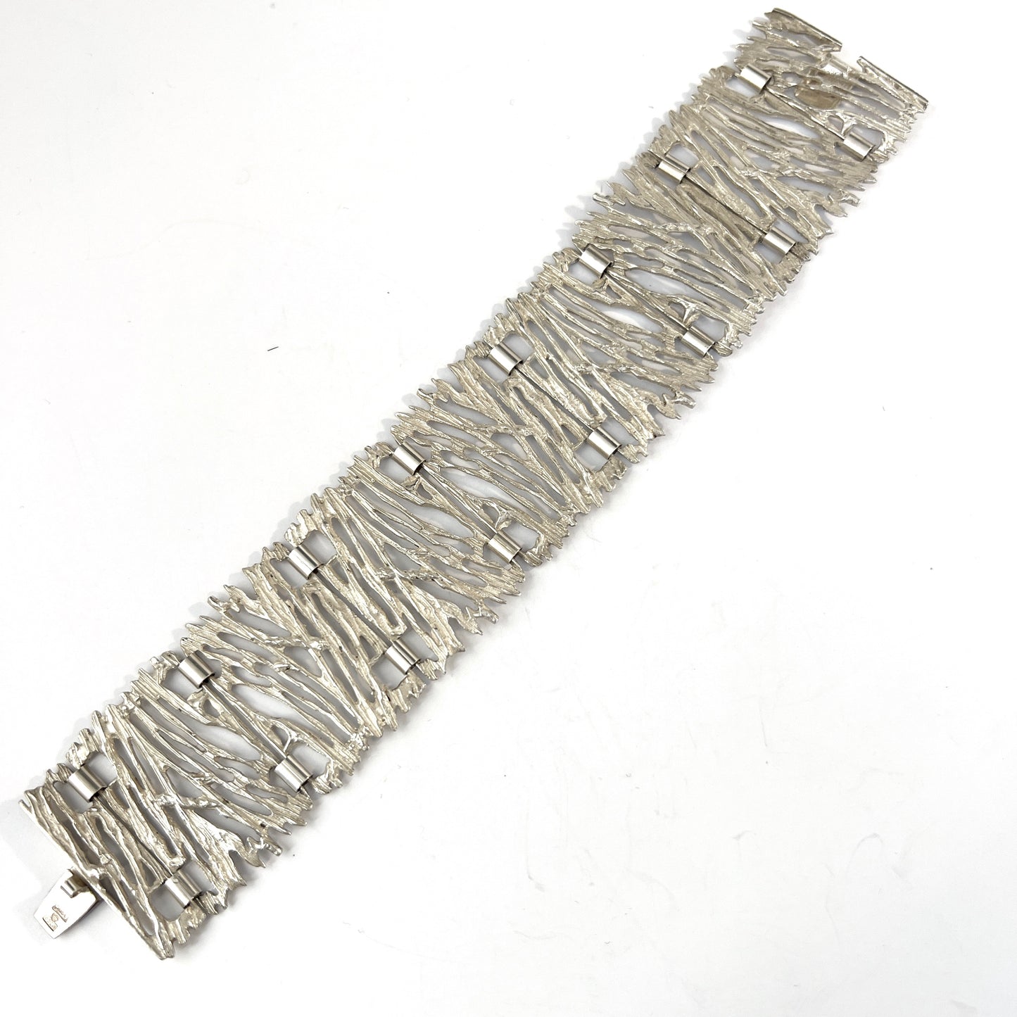 Jase, Finland ca 1970. Large Vintage Solid Silver Bracelet.