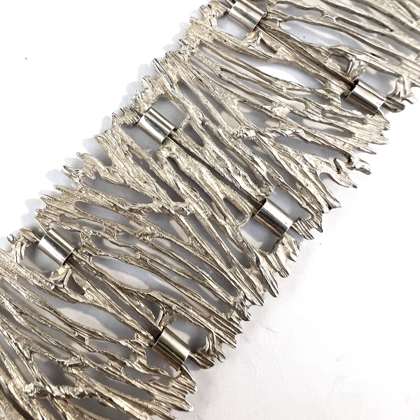 Jase, Finland ca 1970. Large Vintage Solid Silver Bracelet.