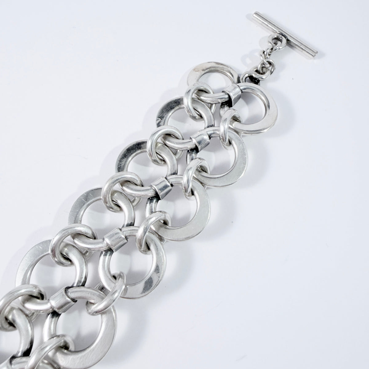 W. & S. Sørensen, Denmark c 1960s. Chunky 86gram Vintage Sterling Silver Bracelet.