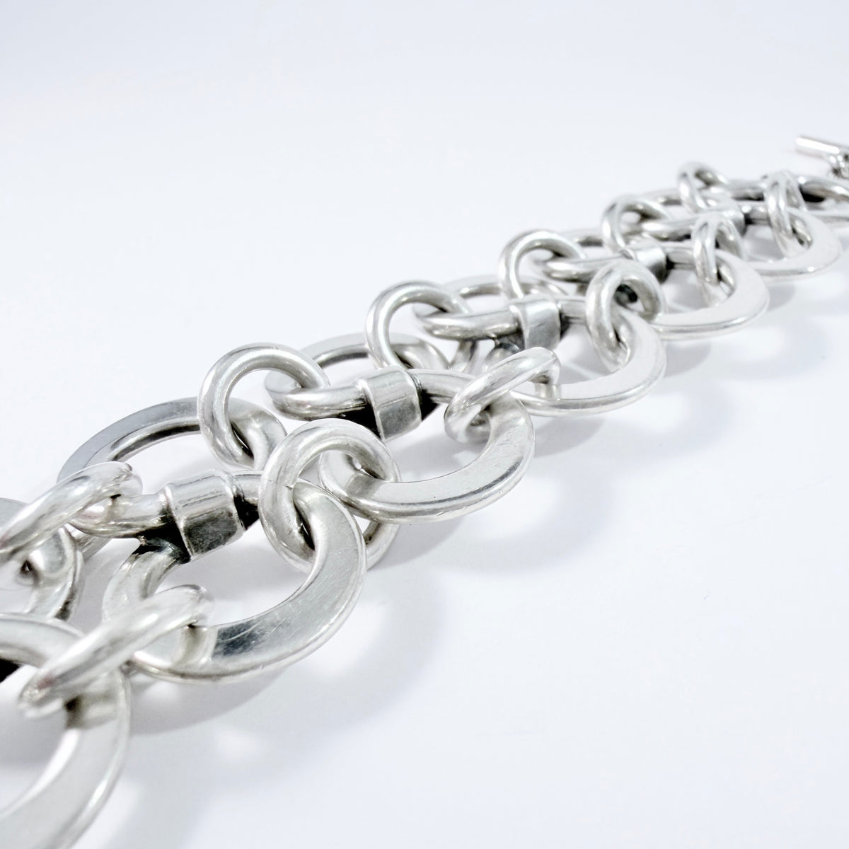 W. & S. Sørensen, Denmark c 1960s. Chunky 86gram Vintage Sterling Silver Bracelet.