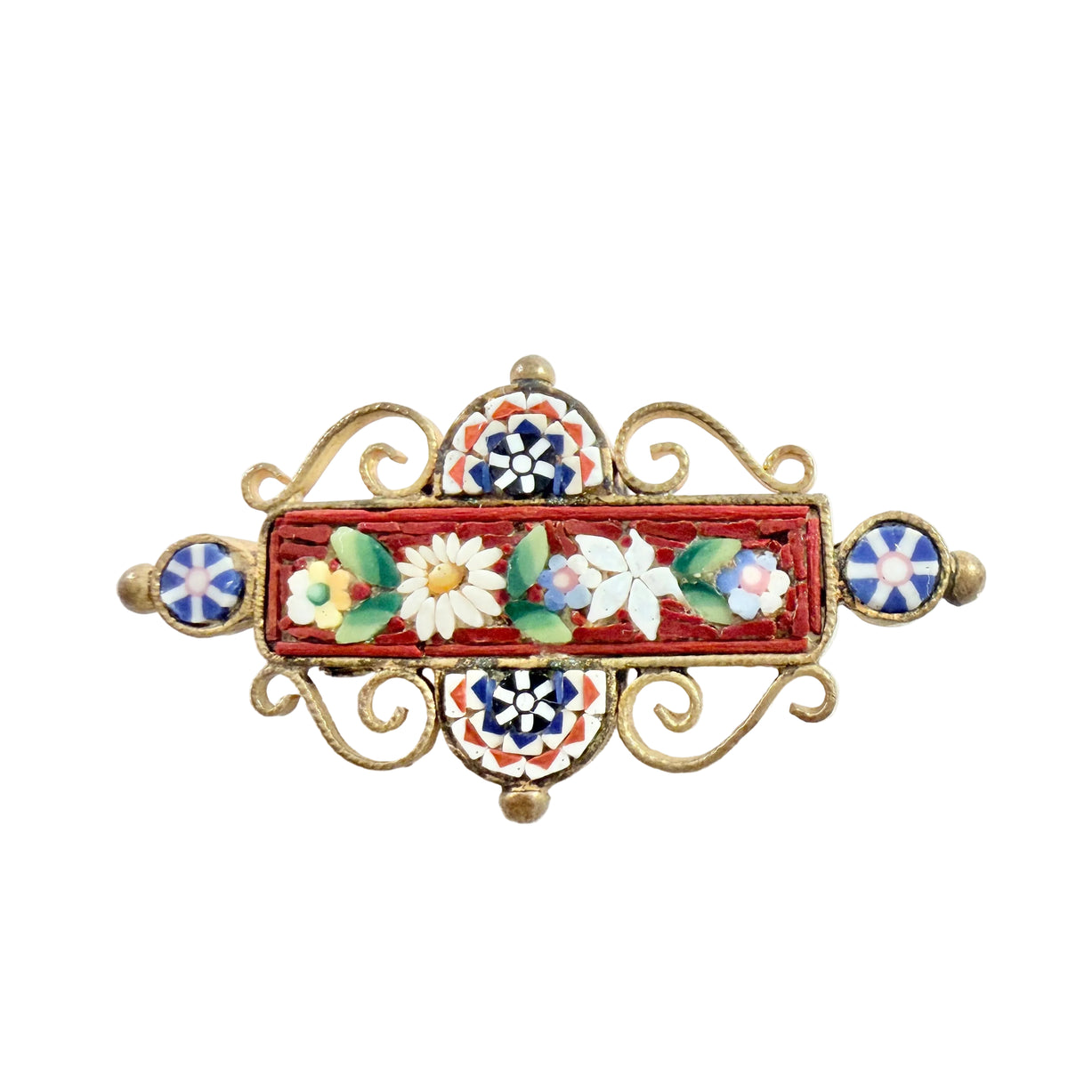 Italy 1942. Vintage WWII-era Micro Mosaic Brooch.