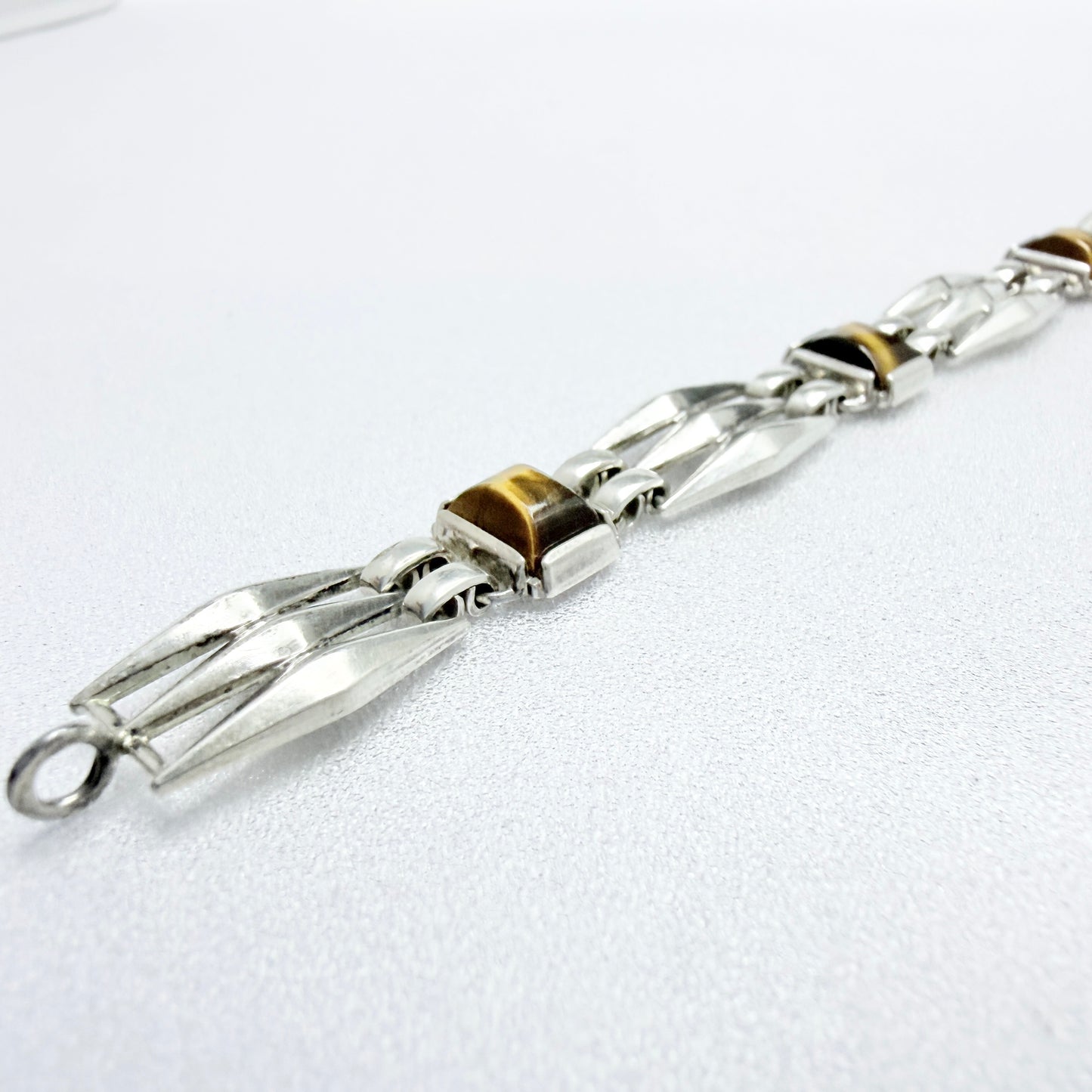 Kordes Lichtenfels, Germany ca 1970. Vintage Solid Silver Tiger's Eye Bracelet.