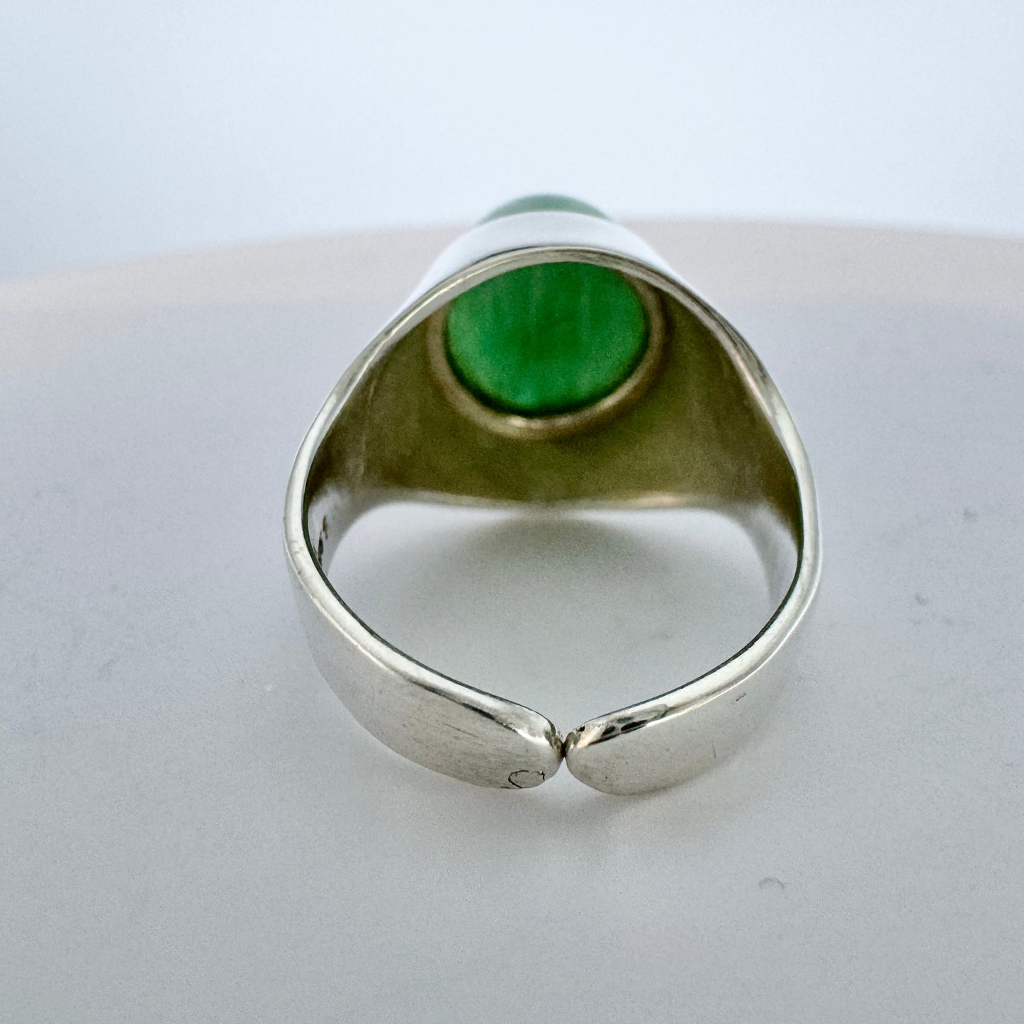 UNI David-Andersen, Norway 1960s. Vintage Space Age Sterling Silver Amazonite Ring.