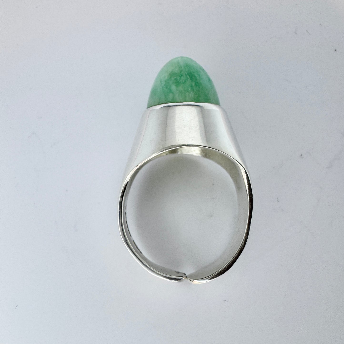 UNI David-Andersen, Norway 1960s. Vintage Space Age Sterling Silver Amazonite Ring.