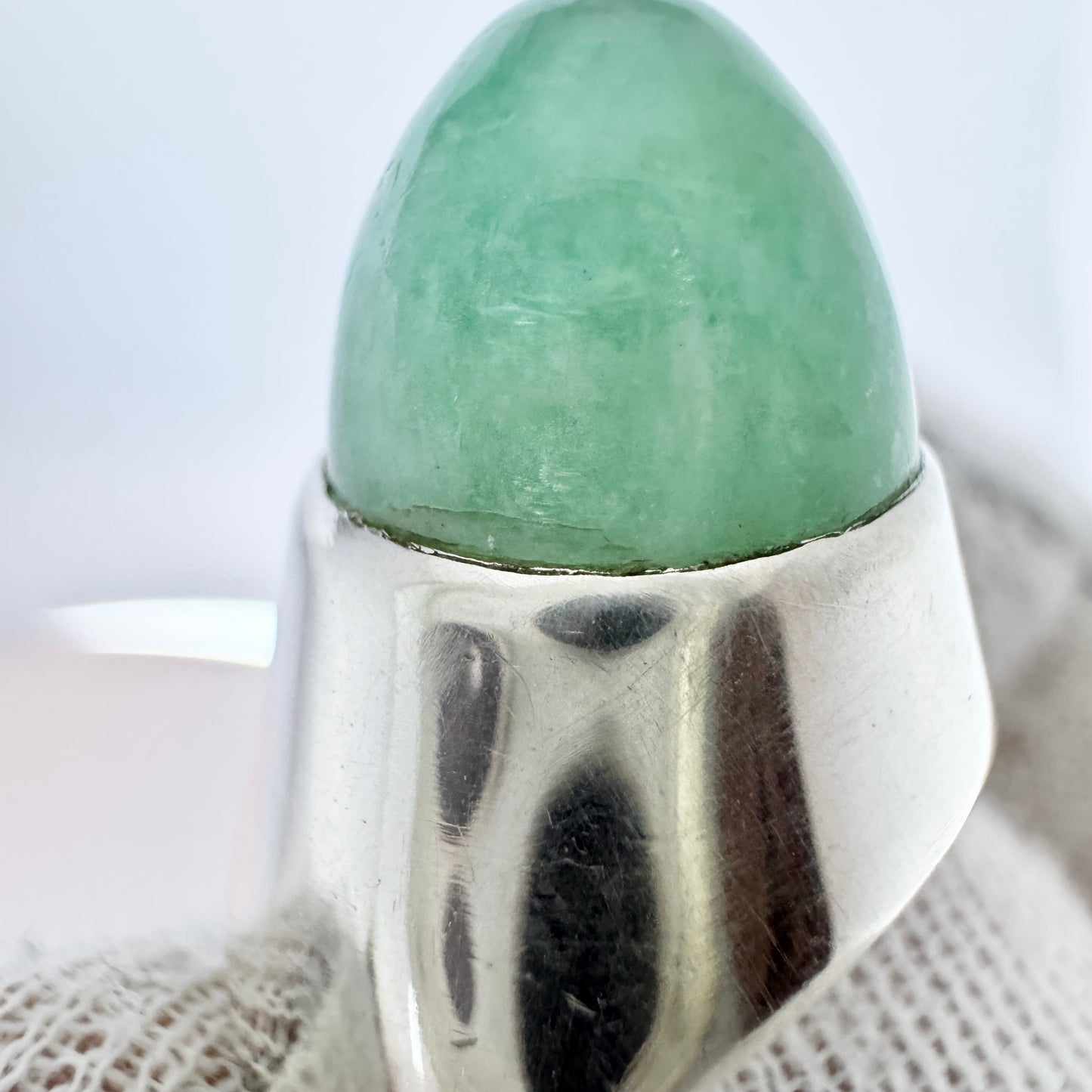 UNI David-Andersen, Norway 1960s. Vintage Space Age Sterling Silver Amazonite Ring.