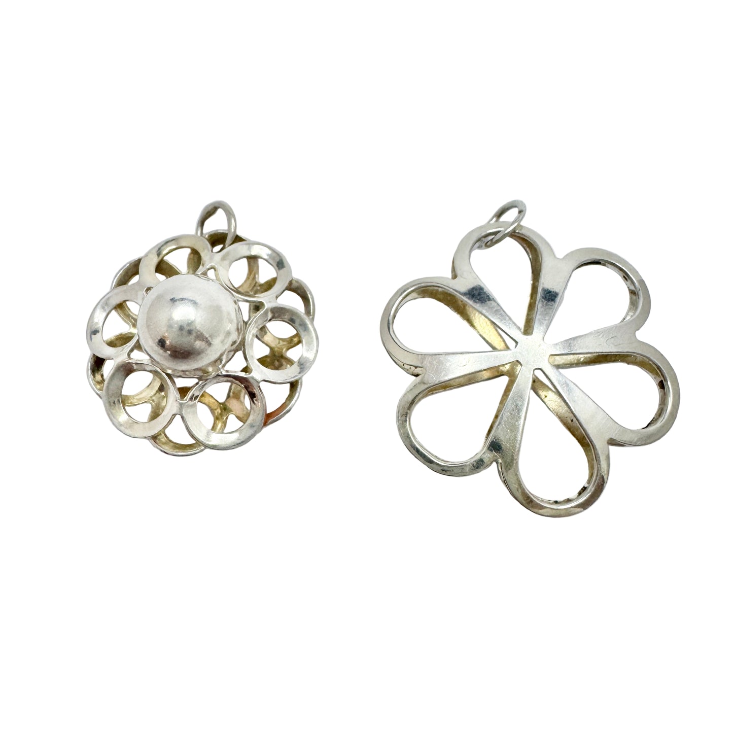 Salovaara, Finland. Two Vintage Solid Silver Small Pendants.