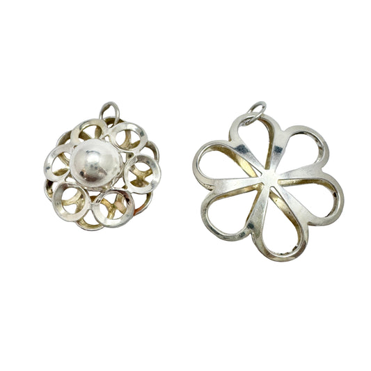 Salovaara, Finland. Two Vintage Solid Silver Small Pendants.