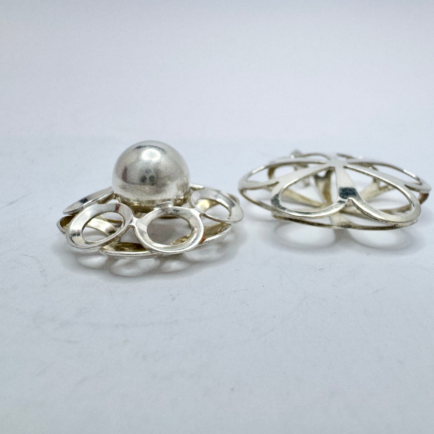 Salovaara, Finland. Two Vintage Solid Silver Small Pendants.