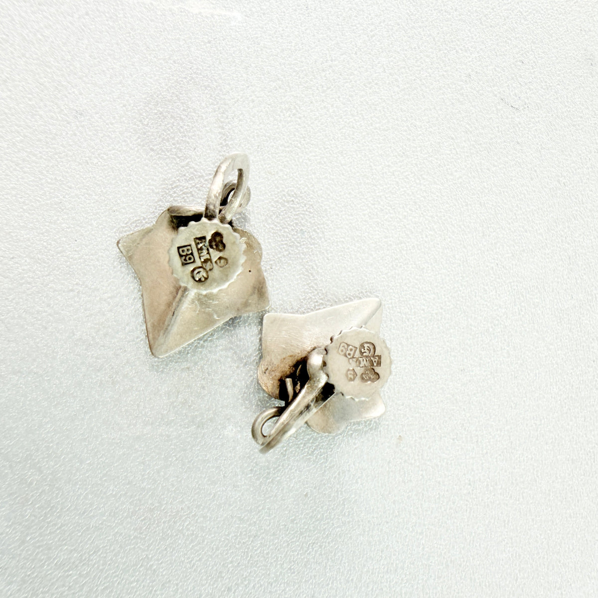 Arvo Saarela, Sweden 1952. Vintage Solid Silver Turquoise Earrings.