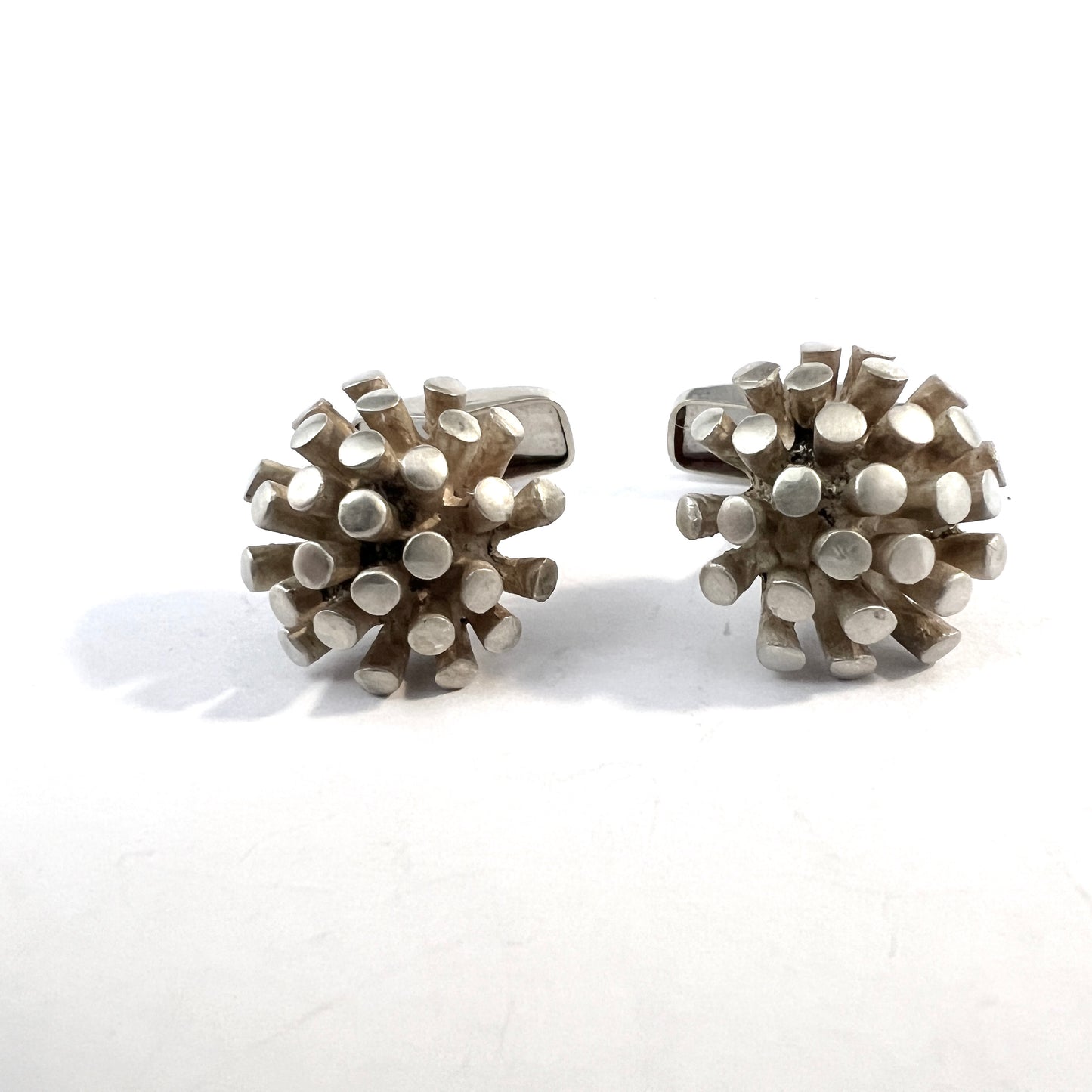 Reino Olavi Saastamoinen, Finland 1963. Vintage Space Age Solid Silver Cufflinks.