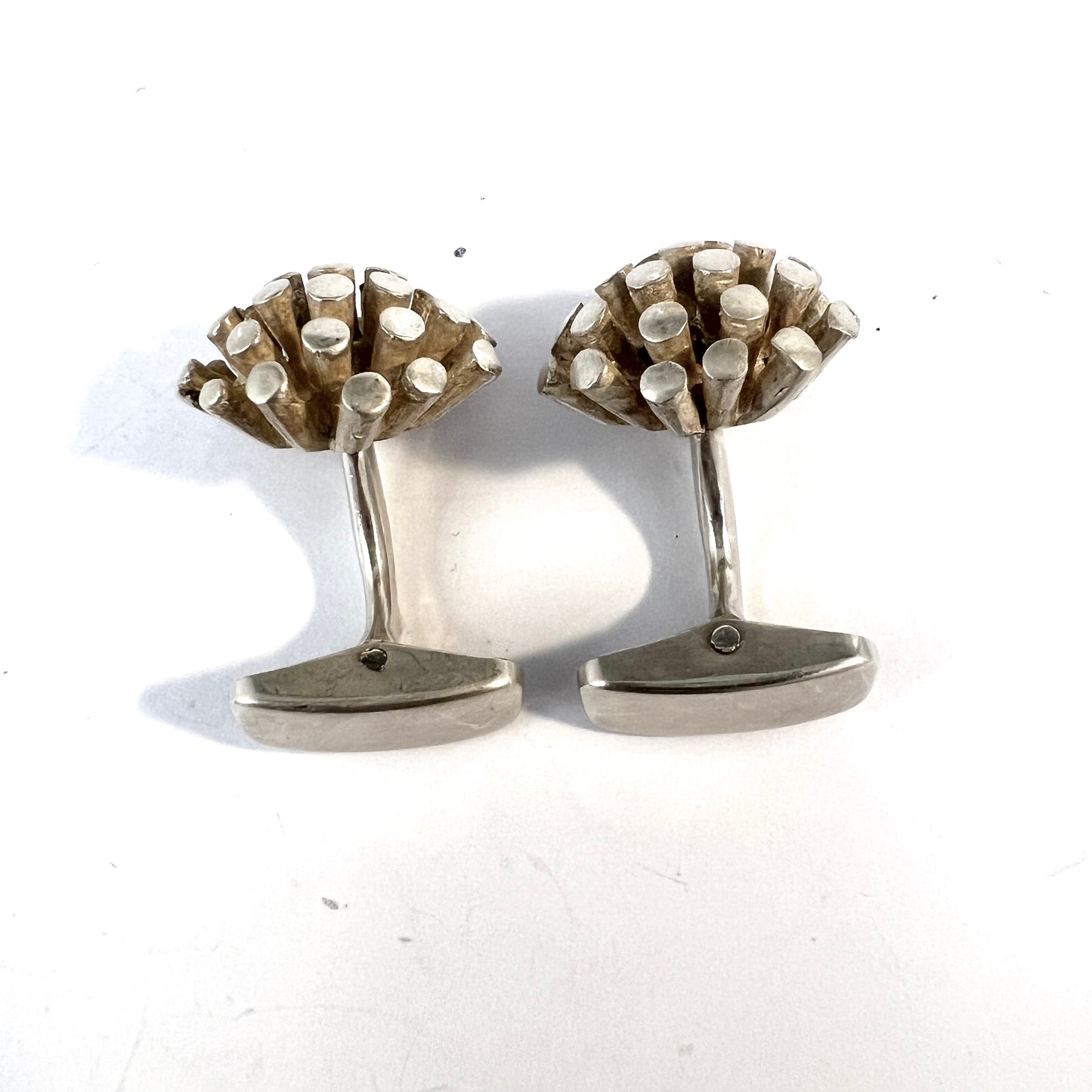 Reino Olavi Saastamoinen, Finland 1963. Vintage Space Age Solid Silver Cufflinks.