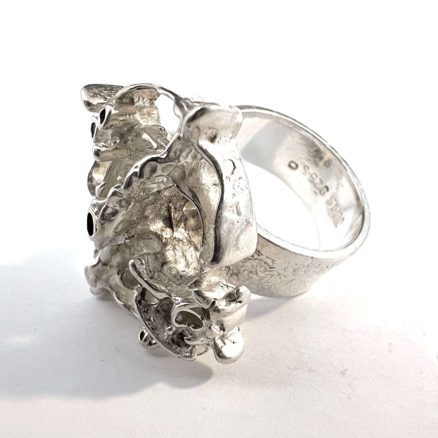 Juhls Kautokeino, Norway Bold Vintage Sterling Silver Ring. Tundra Series.