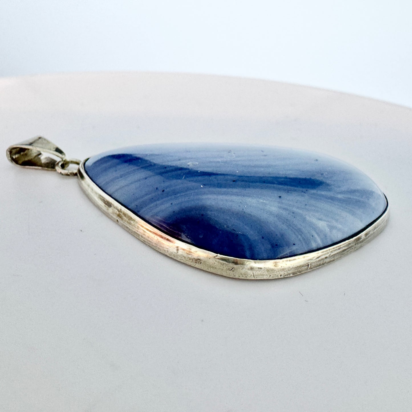 Svedling, Sweden 1965. Vintage Solid Silver Bergslagen-stone Pendant.