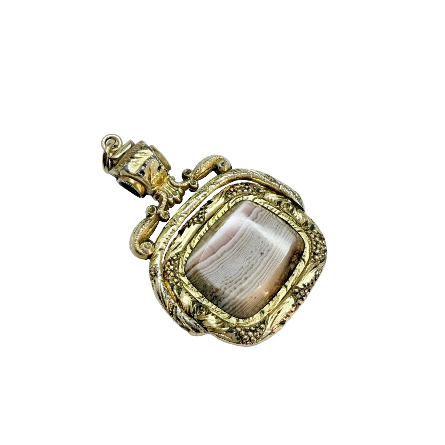 Antique French Gilt Bronze Gilt Ormolu Agate Wax Seal Fob Pendant.