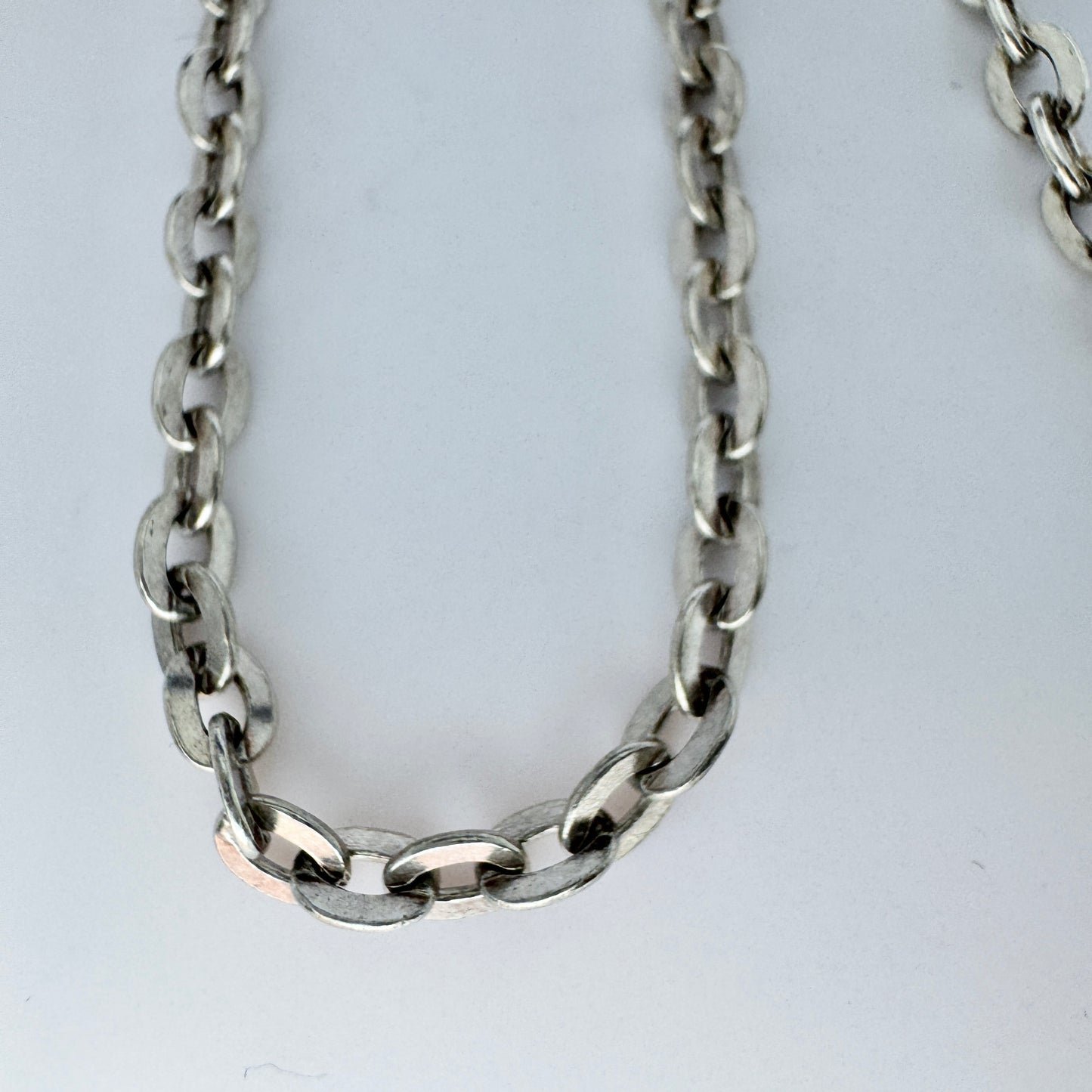 Austria c 1940s. Vintage 24 inch Solid 835 Silver Chain Necklace.