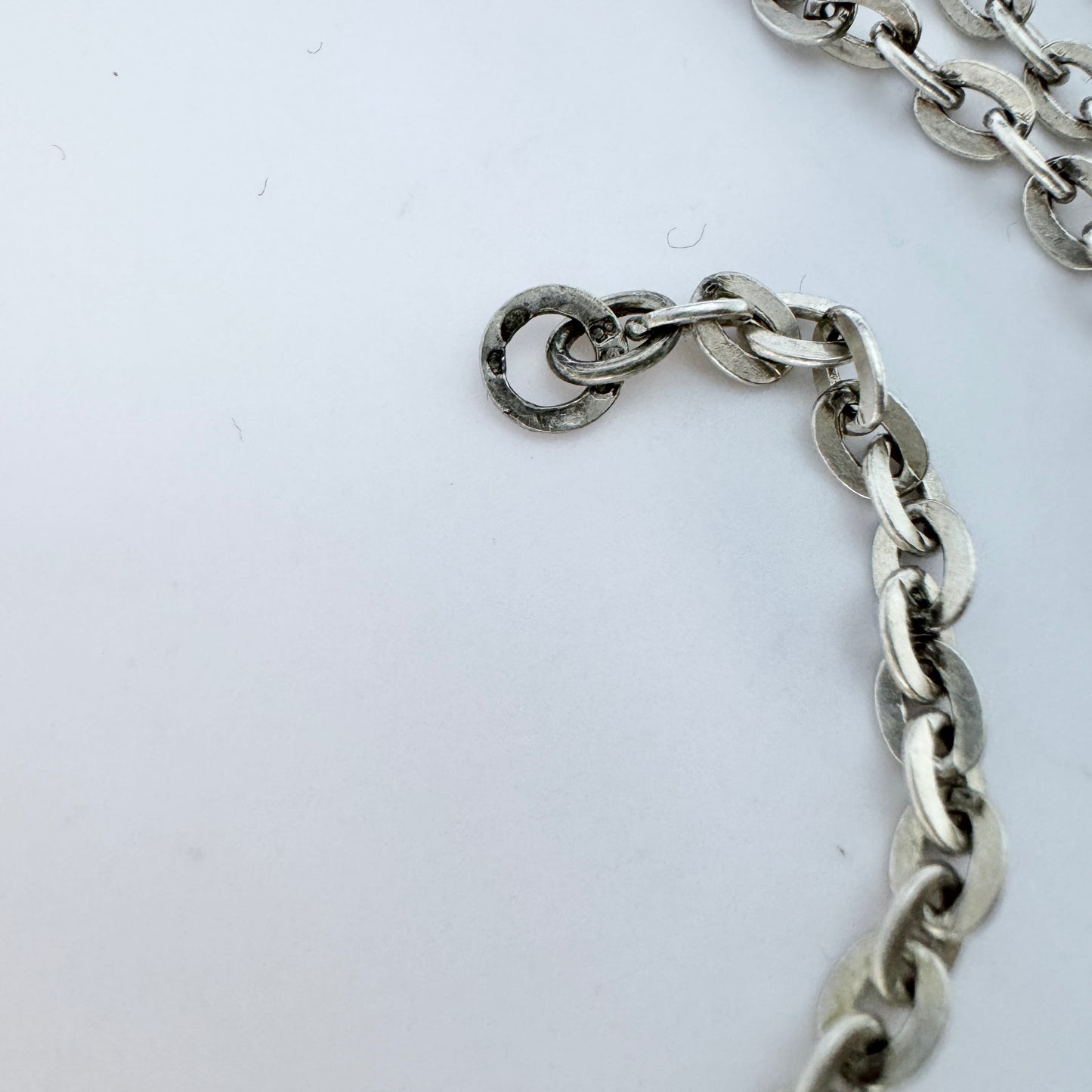 Austria c 1940s. Vintage 24 inch Solid 835 Silver Chain Necklace.