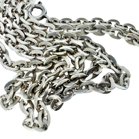 Austria c 1940s. Vintage 24 inch Solid 835 Silver Chain Necklace.