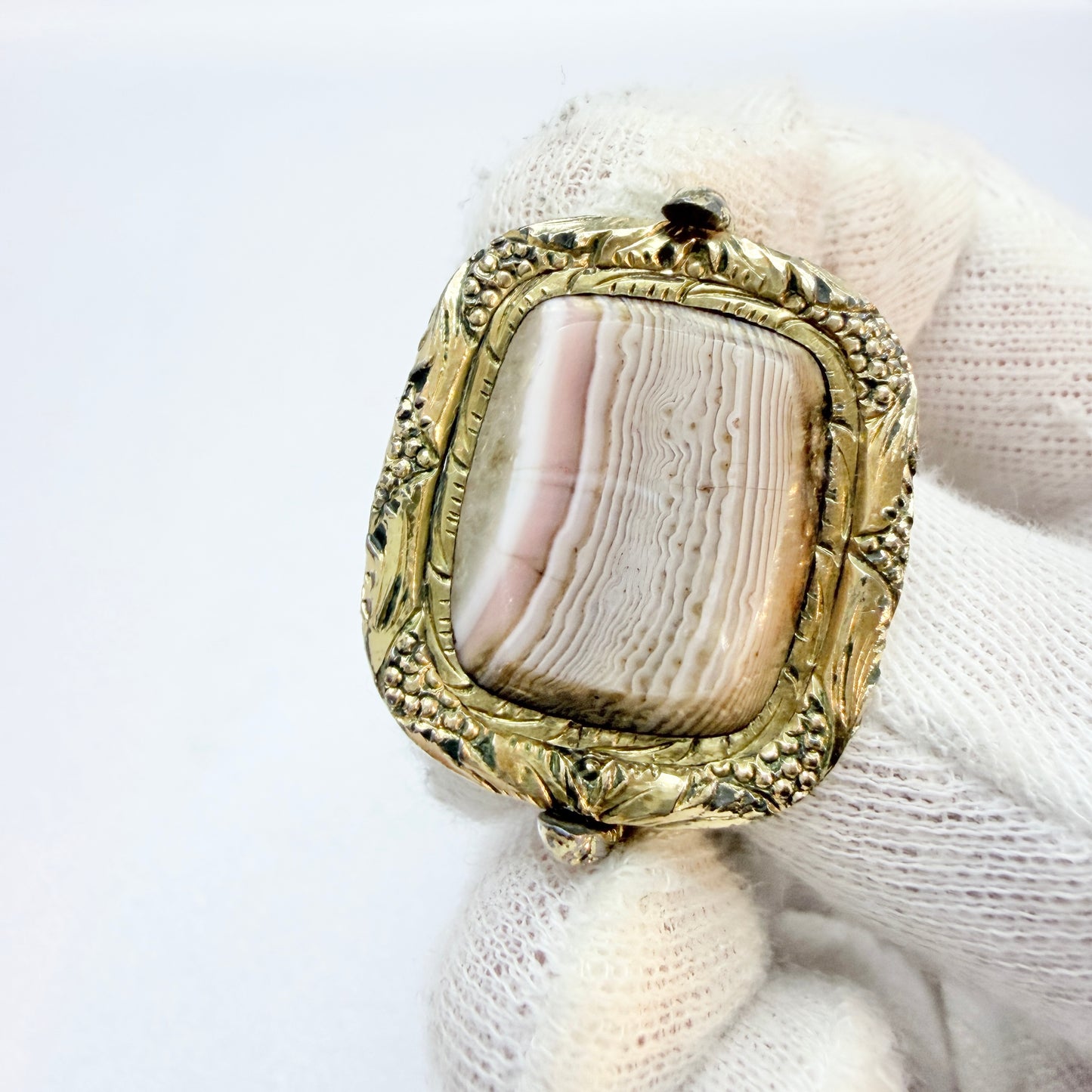 Antique French Gilt Bronze Gilt Ormolu Agate Wax Seal Fob Pendant.