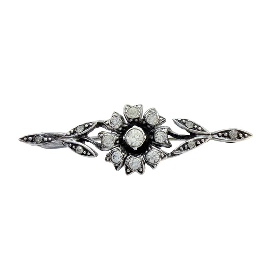 Vintage 1940s Solid Slver Paste Flower Brooch.