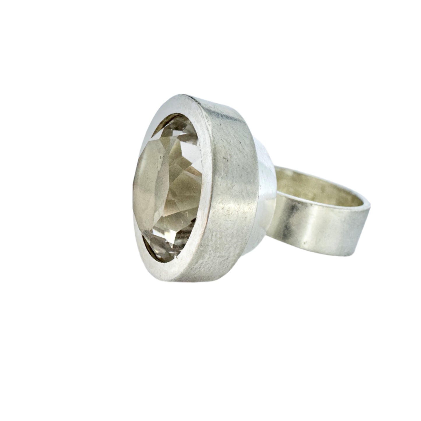 Elis Kauppi, Kupittaan Kulta, Finland 1968. Vintage Solid Silver Rock Crystal Ring.