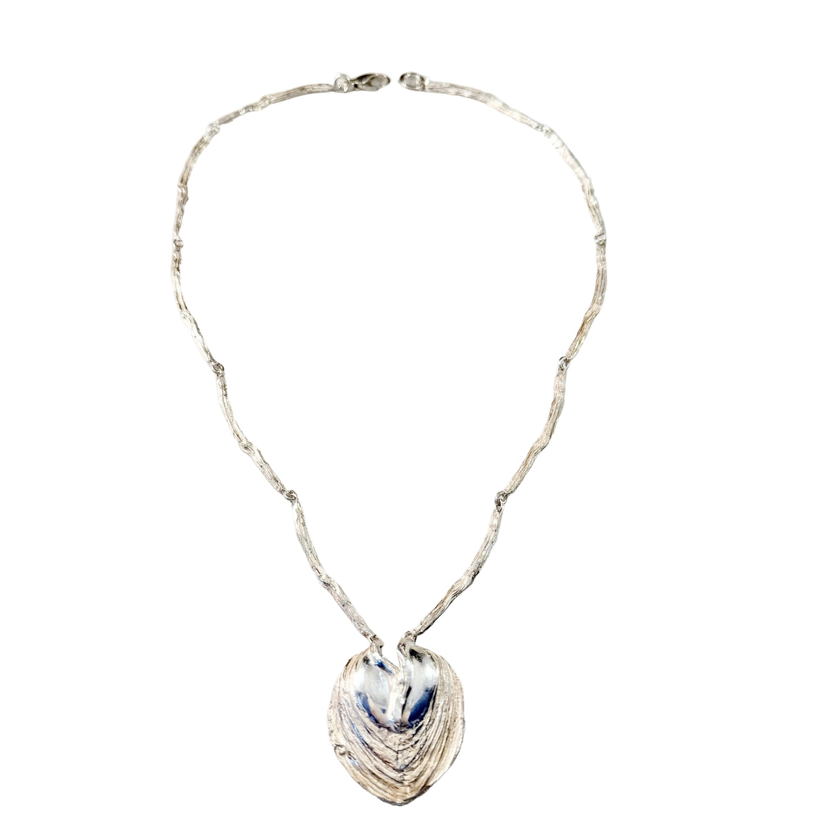 Bengt Hallberg, Sweden. Vintage Sterling Silver Organic Pendant Necklace. Designer Signature.