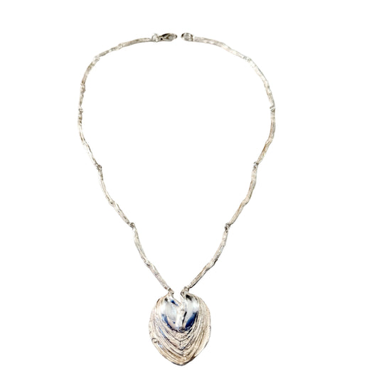 Bengt Hallberg, Sweden. Vintage Sterling Silver Organic Pendant Necklace. Designer Signature.