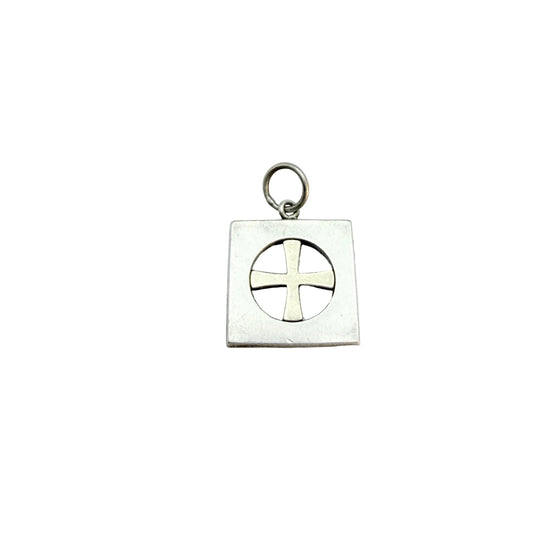 Elis Kauppi, Kupittaan Kulta Finland 1965. Vintage Solid Silver Small Cross Pendant