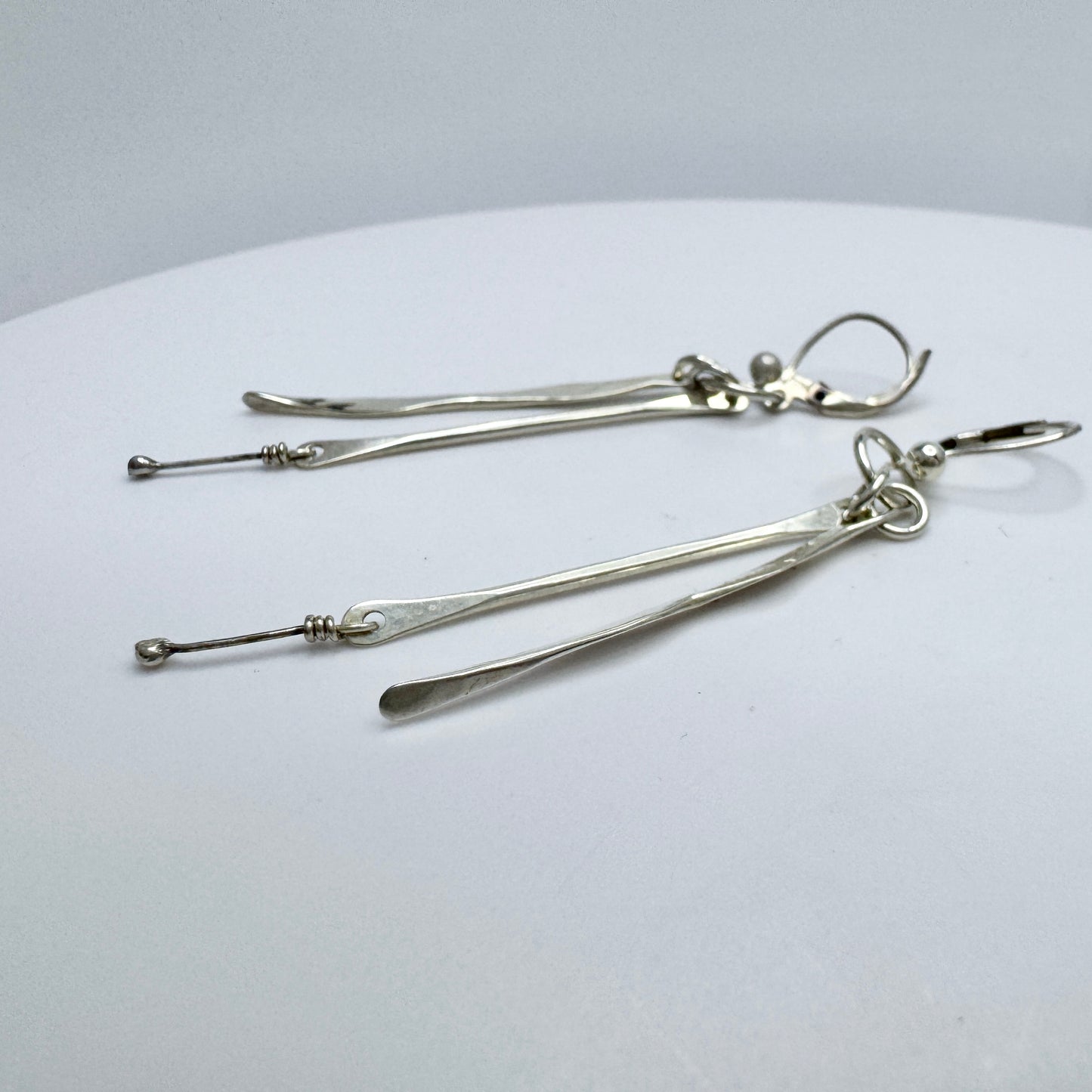 Annie Jägbeck, Sweden 1980s. Vintage Sterling Silver Dangle Earrings. Signed