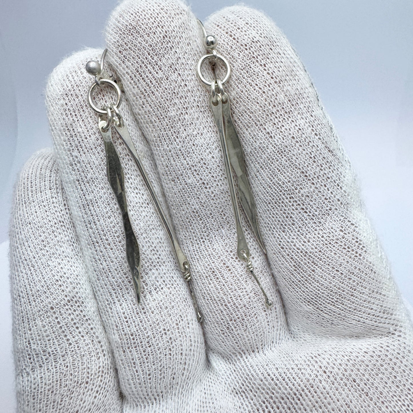 Annie Jägbeck, Sweden 1980s. Vintage Sterling Silver Dangle Earrings. Signed