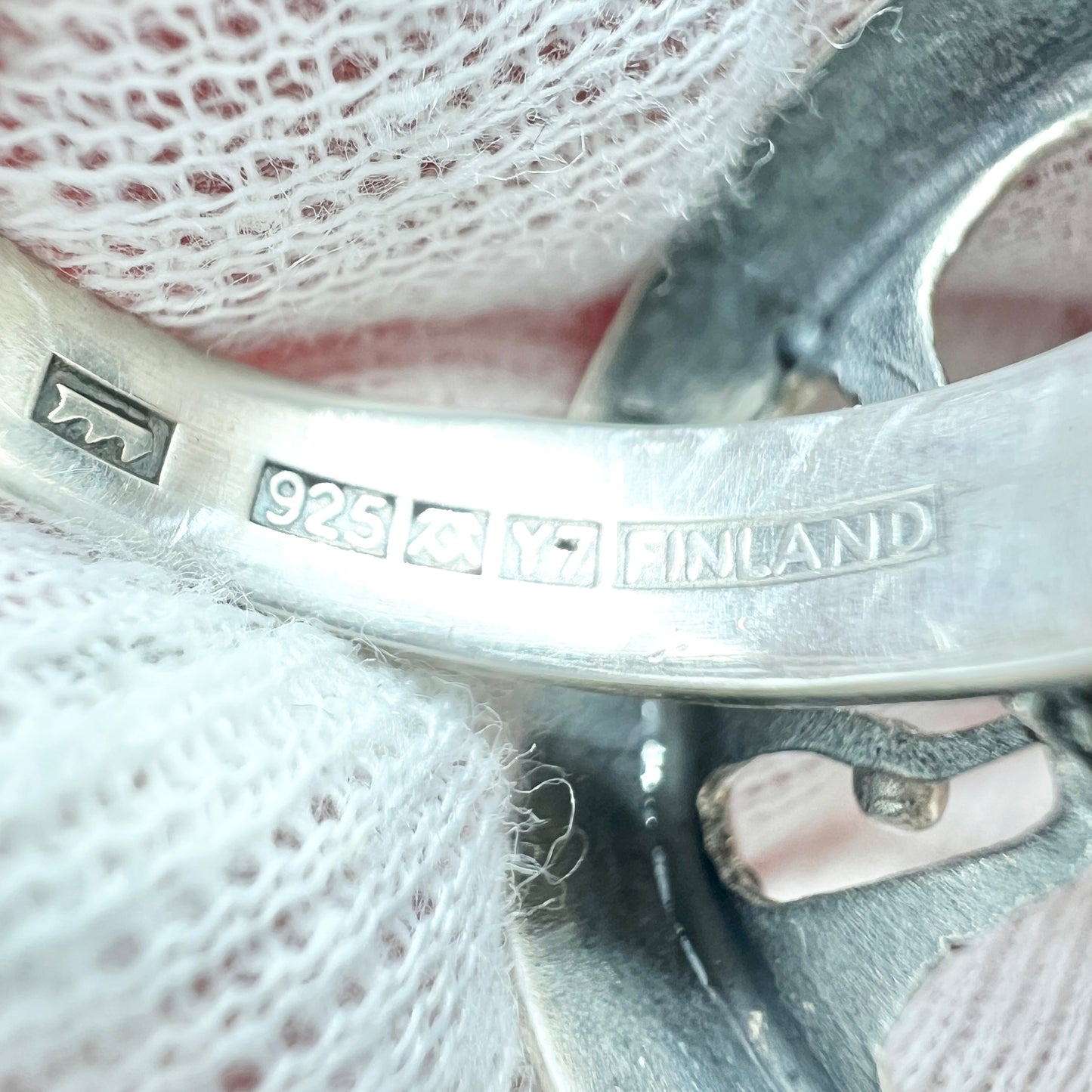 Sten & Laine, Finland 1976. Vintage Sterling Silver Ring. Design Spider Web.