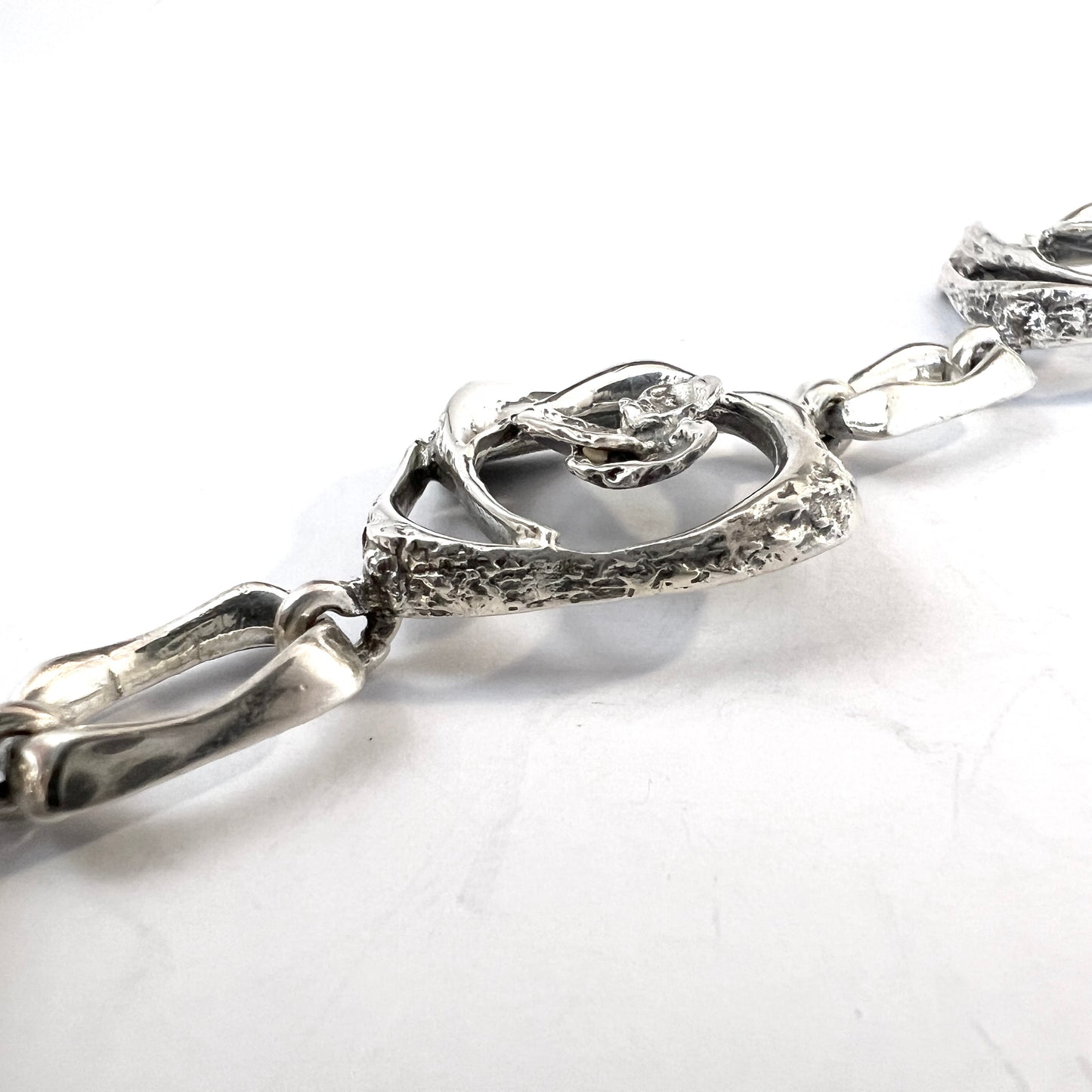 Sten & Laine , Finland 1972. Vintage Modernist Sterling Silver Bracelet.